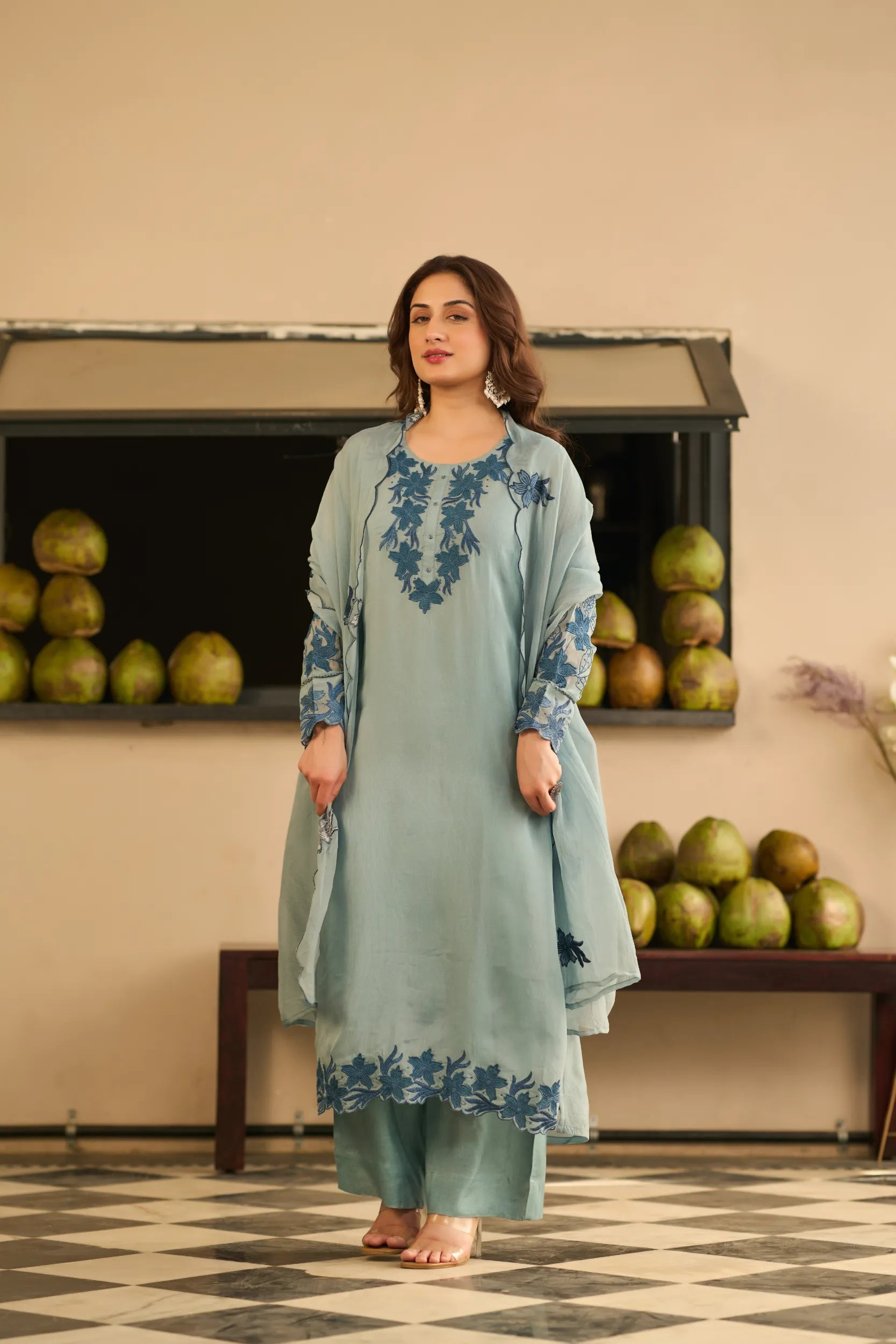 Powder Blue Blossom Suit Set