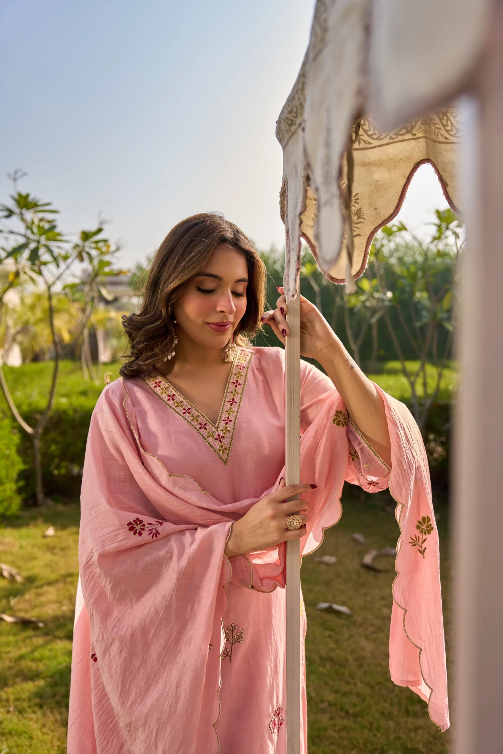 Blush Rose Embroidered Kurta Set