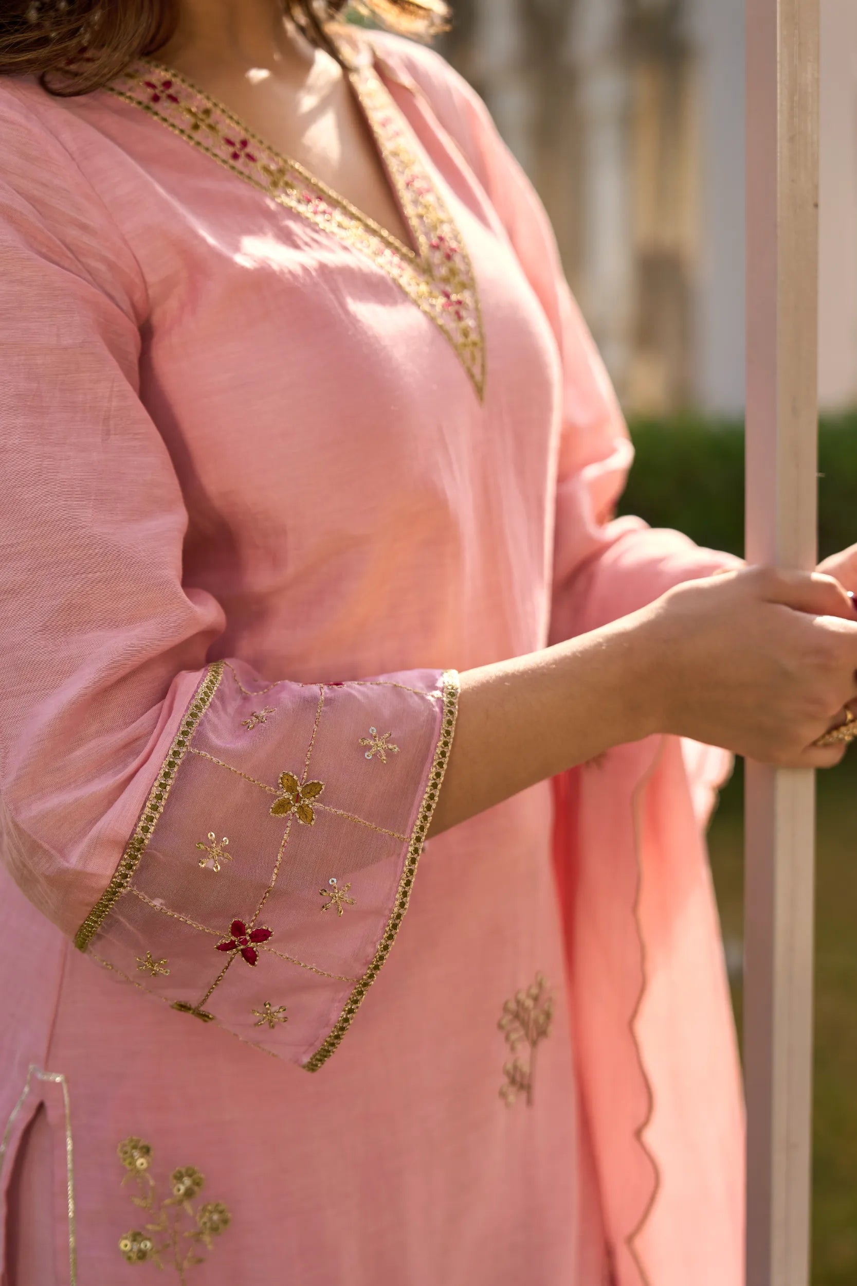Blush Rose Embroidered Kurta Set