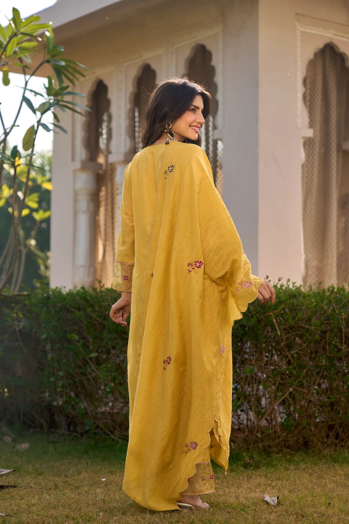 Mustard Noor Chanderi Kurta Set