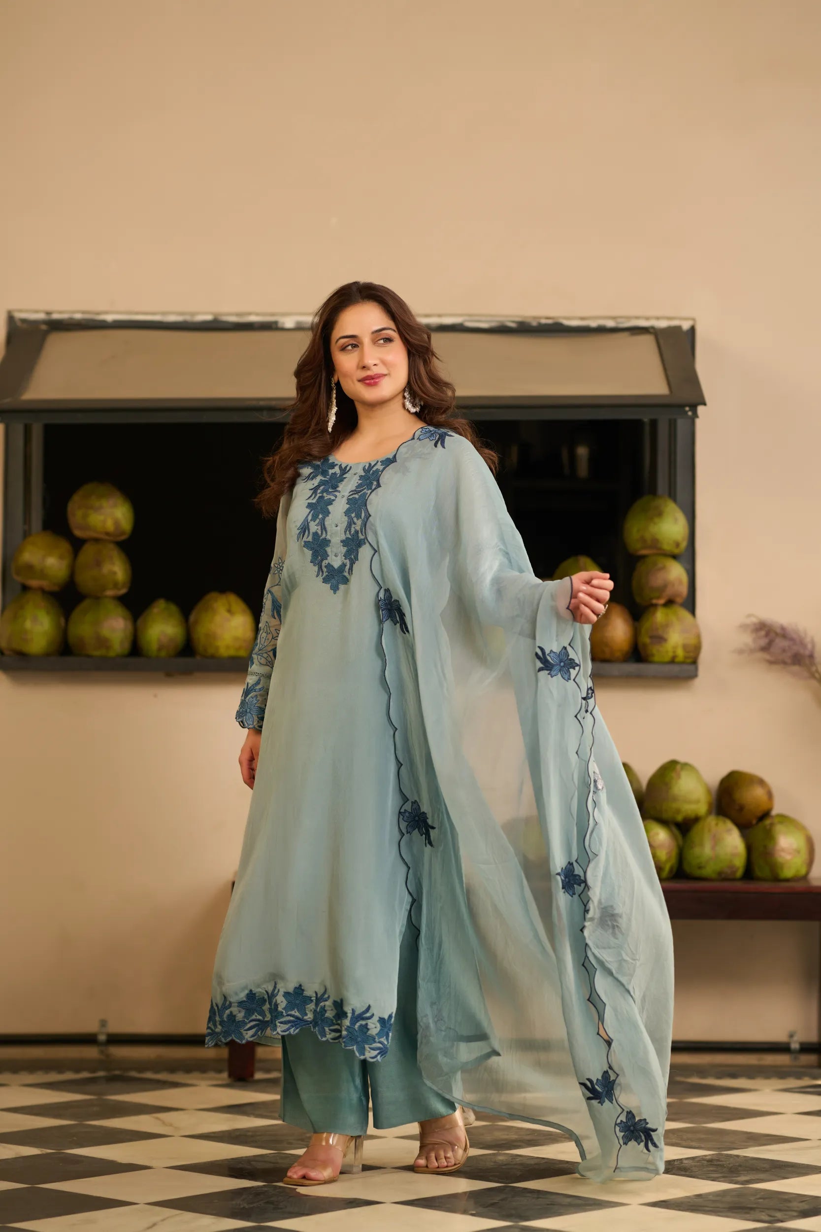 Powder Blue Blossom Suit Set