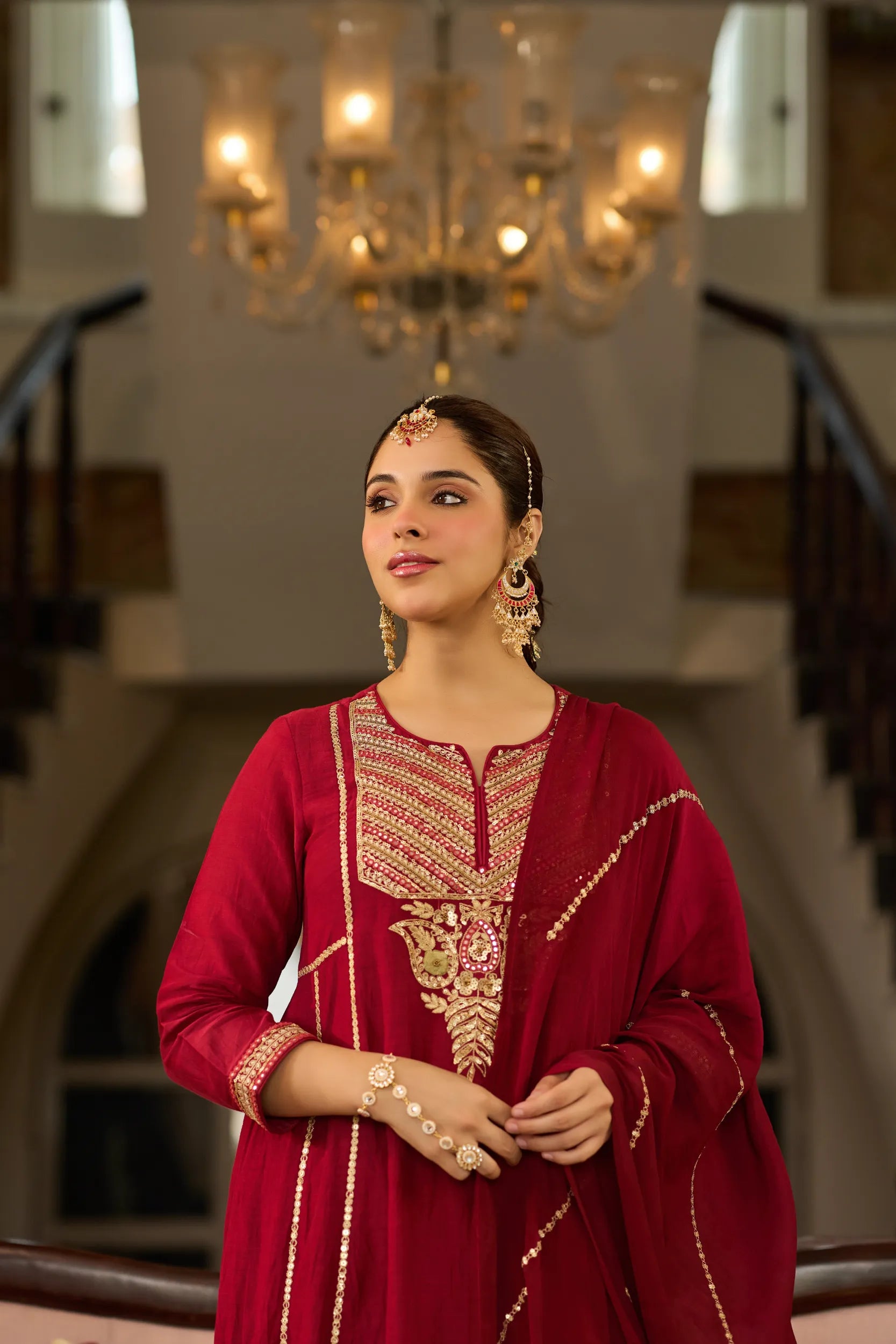 Ruby Embroidered Suit Set