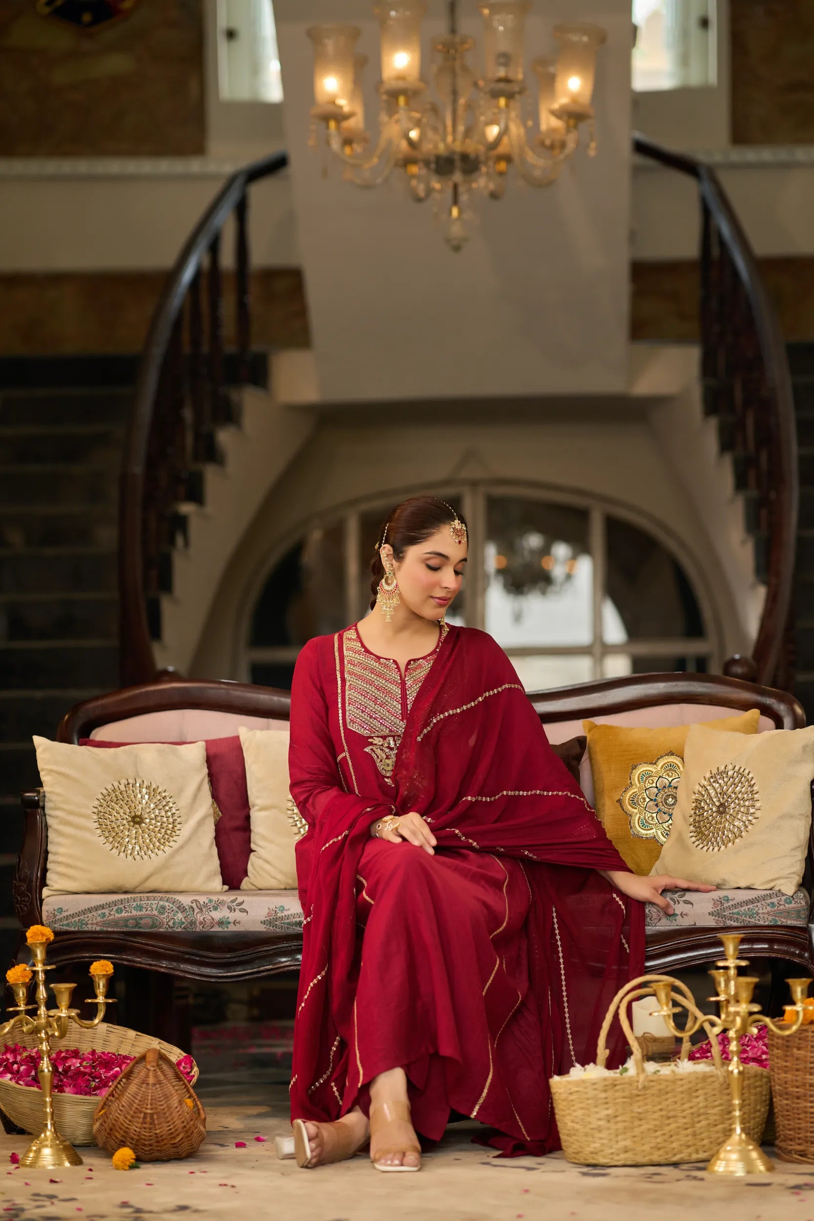 Ruby Embroidered Suit Set