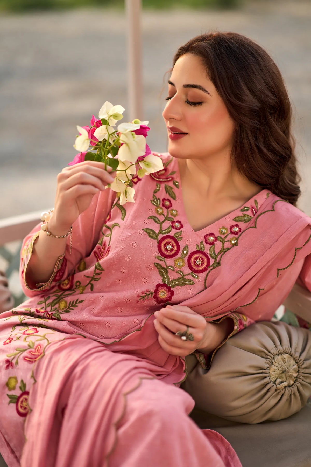 Rosy Embroidered Kurta Set