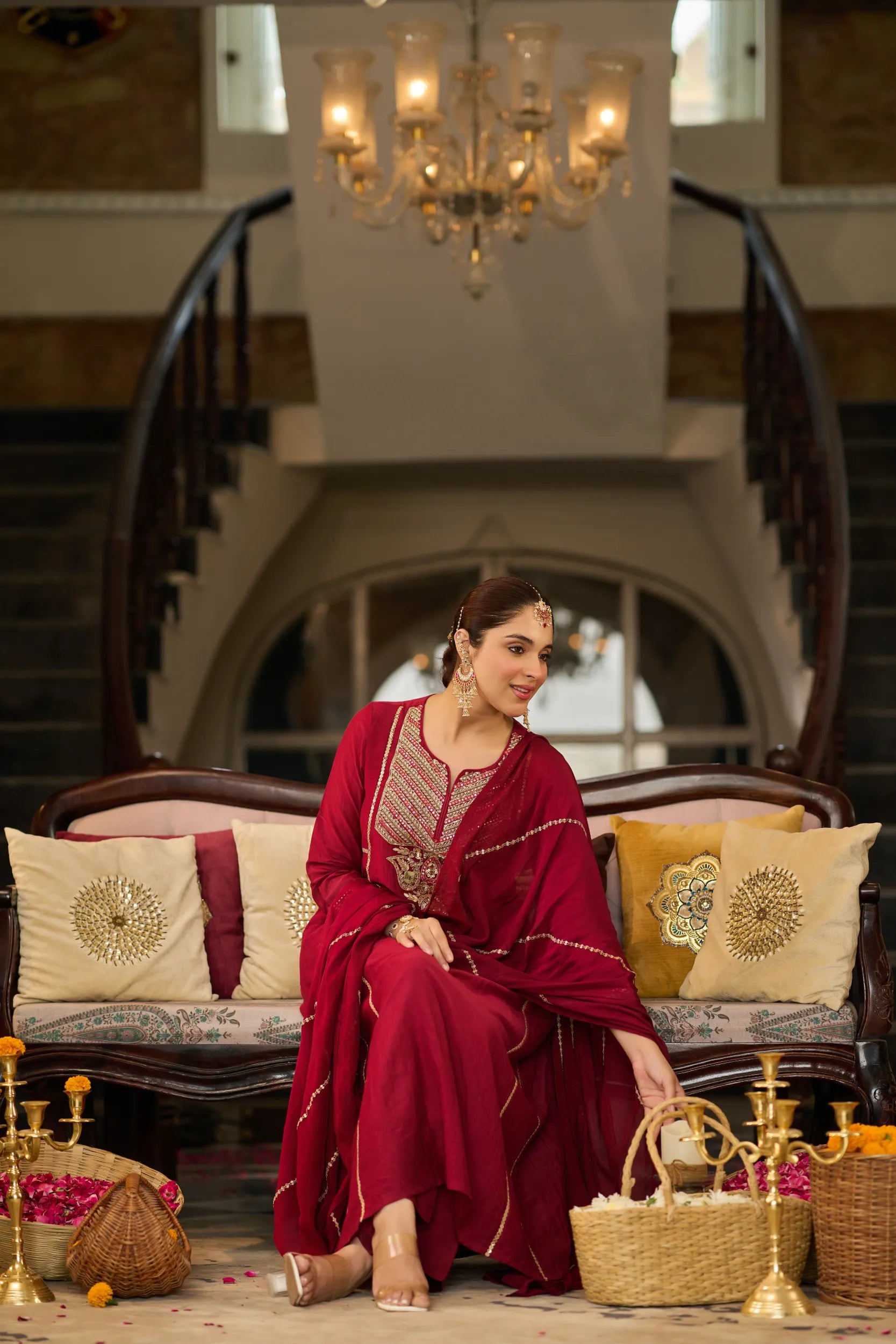 Ruby Embroidered Suit Set