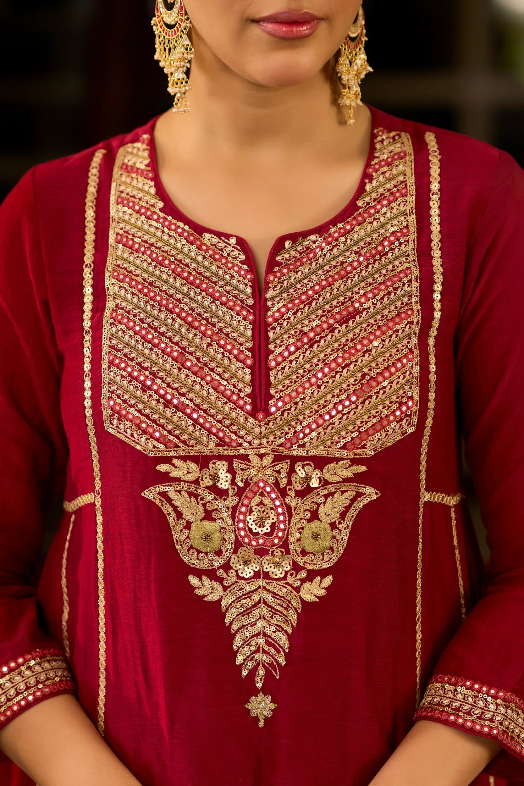 Ruby Embroidered Suit Set