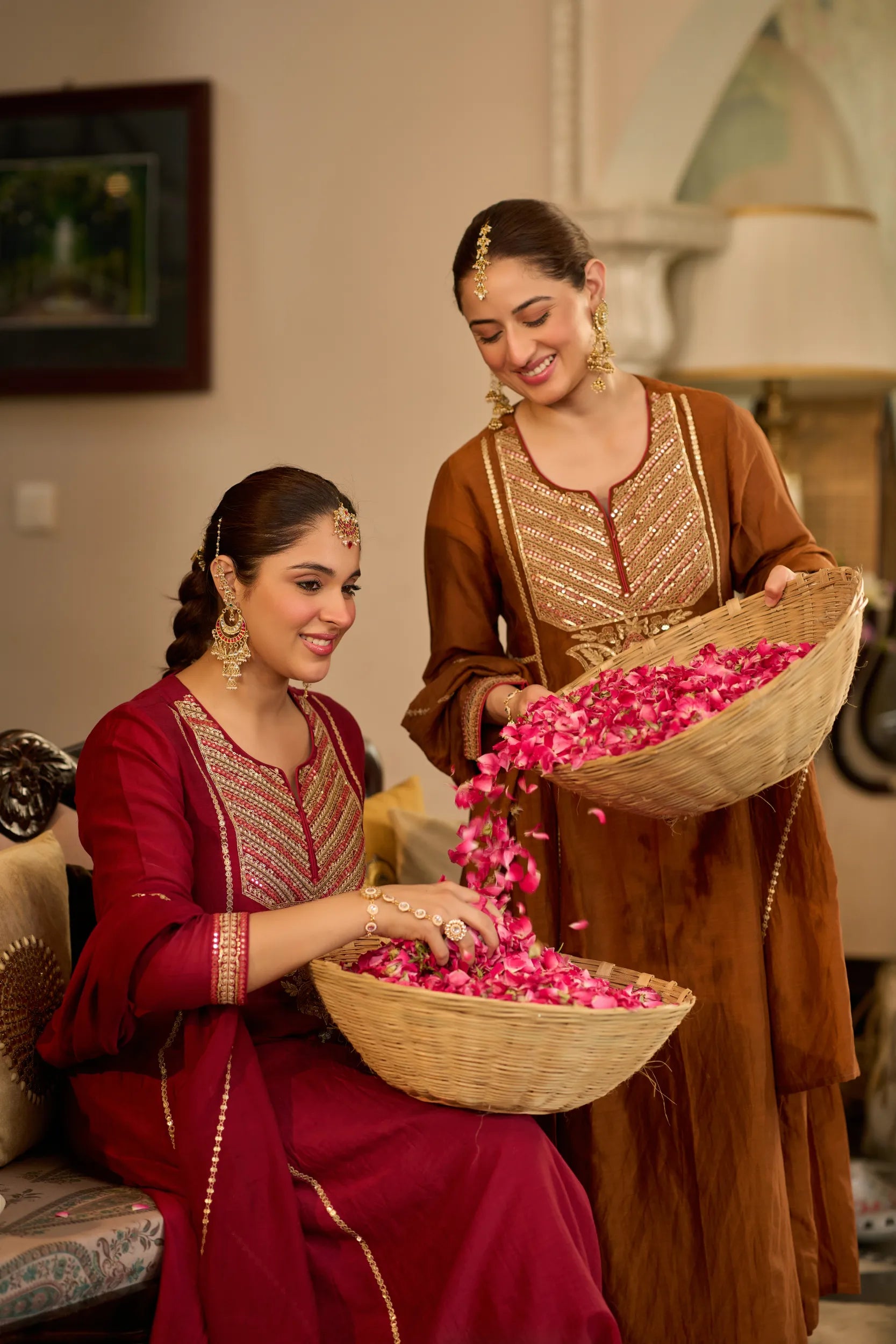 Ruby Embroidered Suit Set