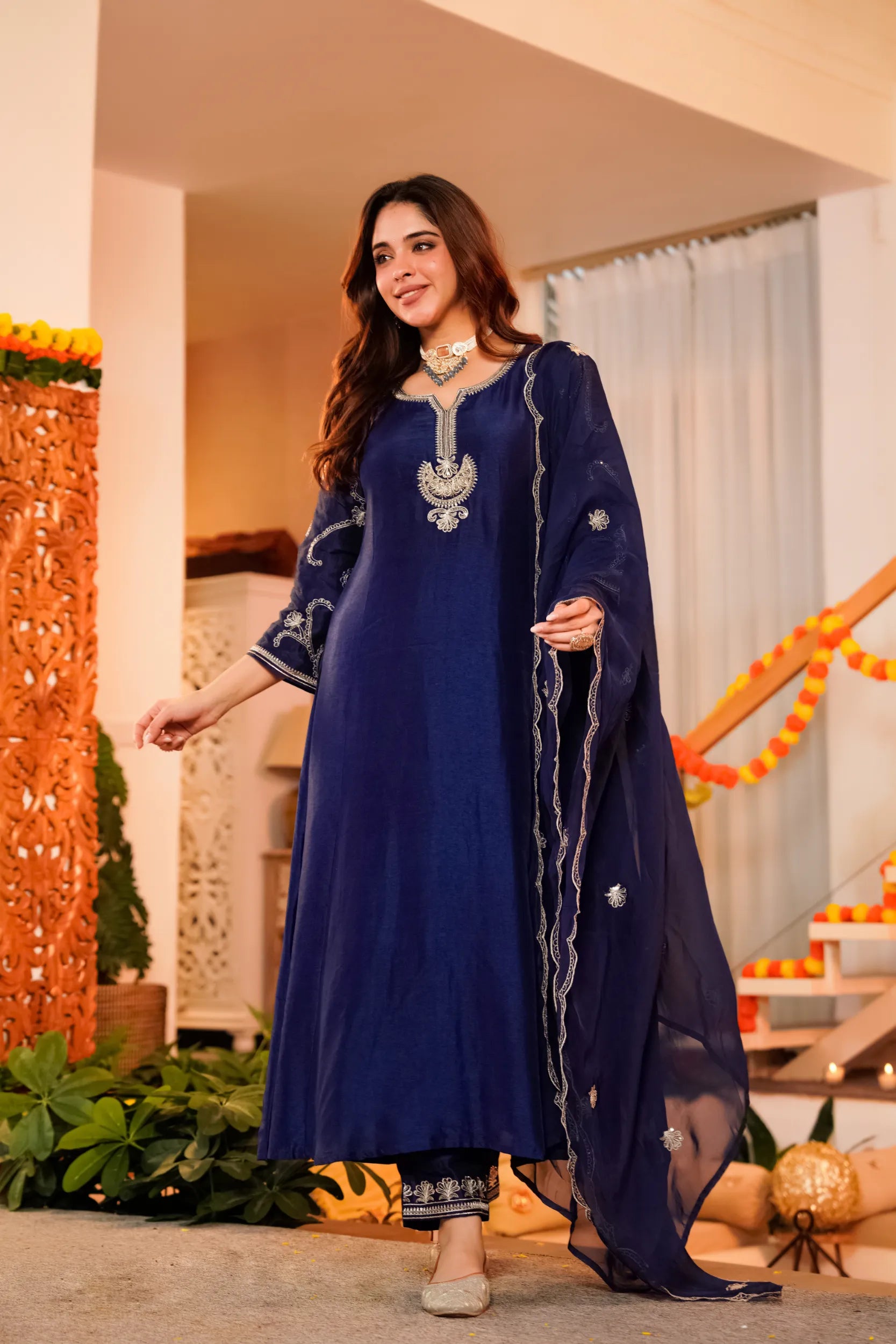 Midnight Majesty Russian Silk Suit Set