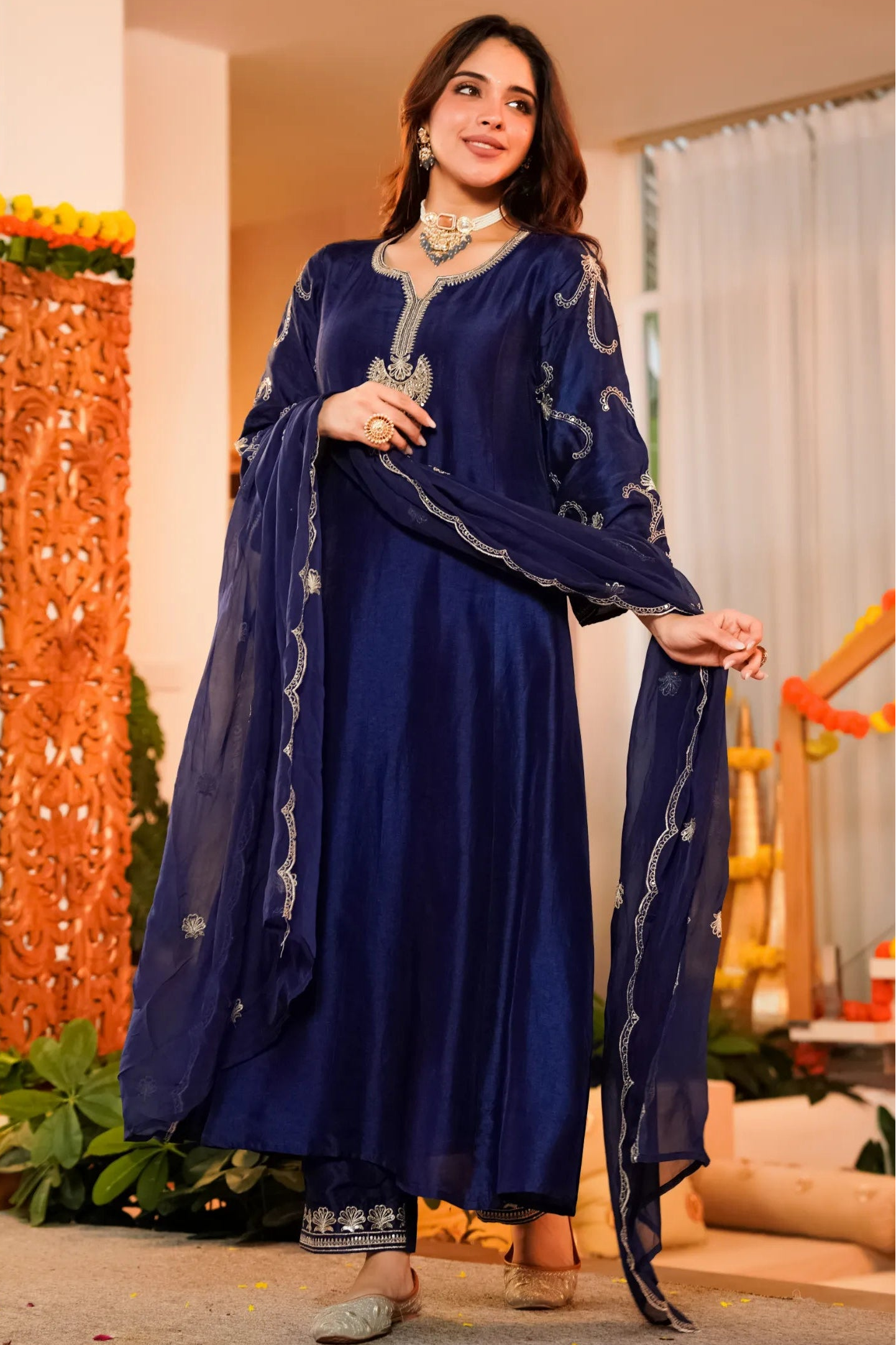 Midnight Majesty Russian Silk Suit Set