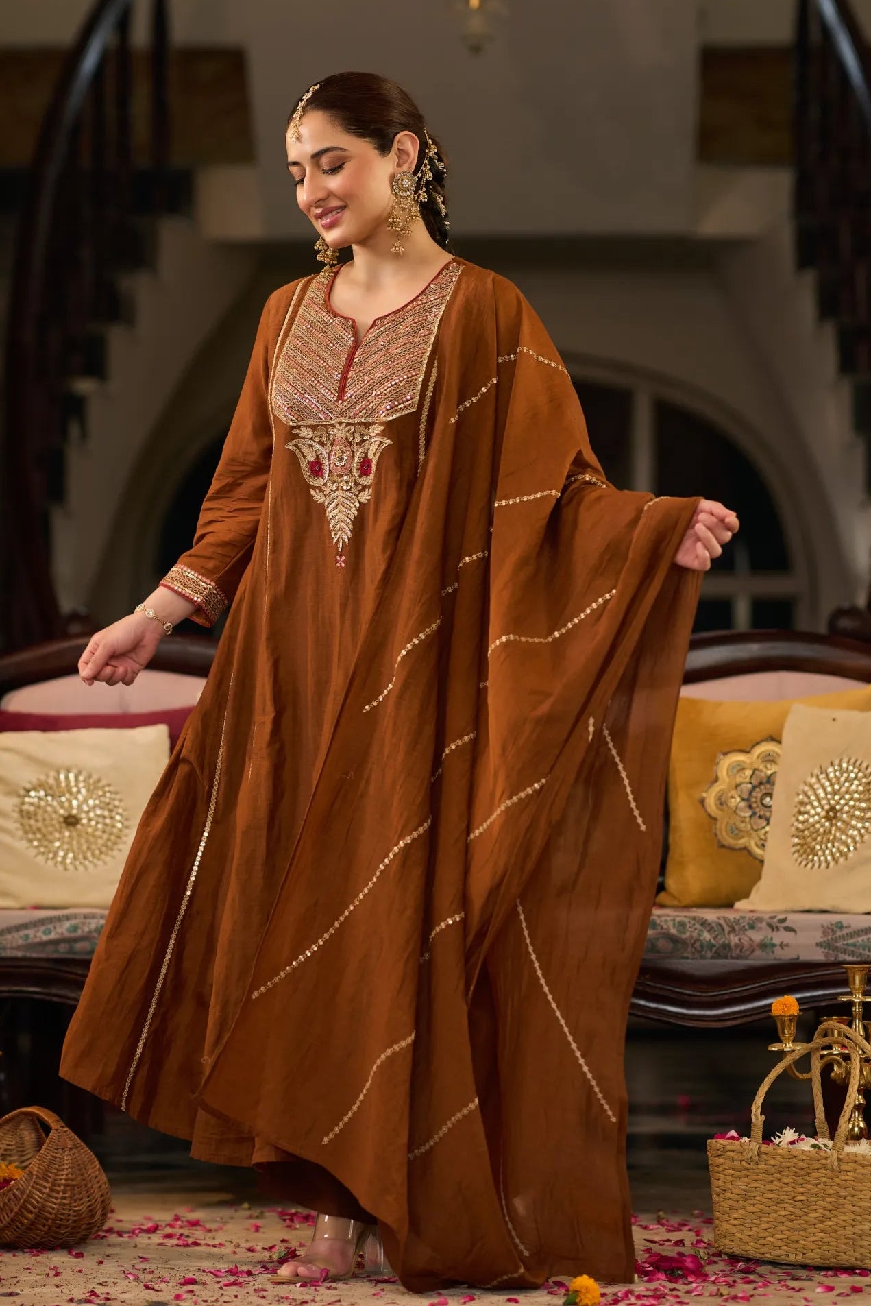 Mocha Bloom Suit Set