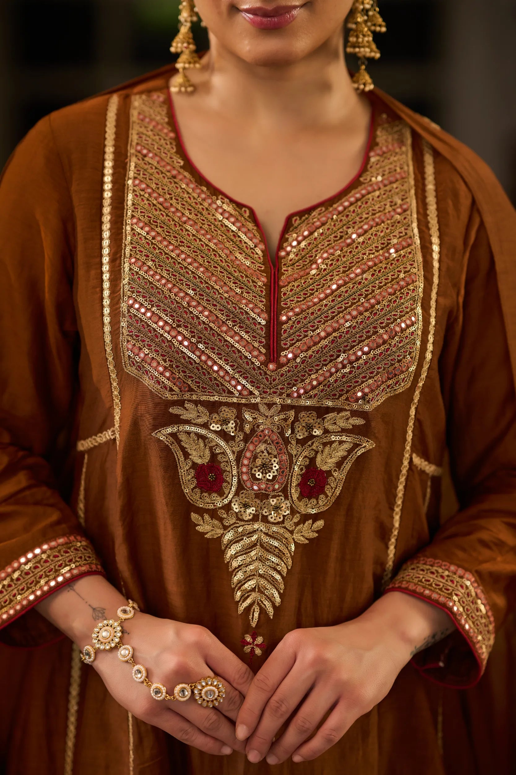 Mocha Bloom Suit Set
