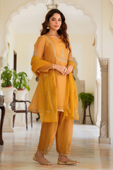 Golden Dusk Swiss Kurta Set