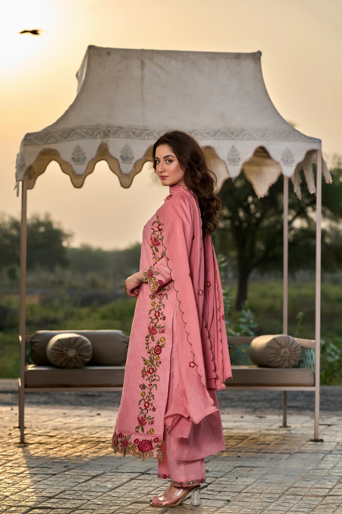 Rosy Embroidered Kurta Set