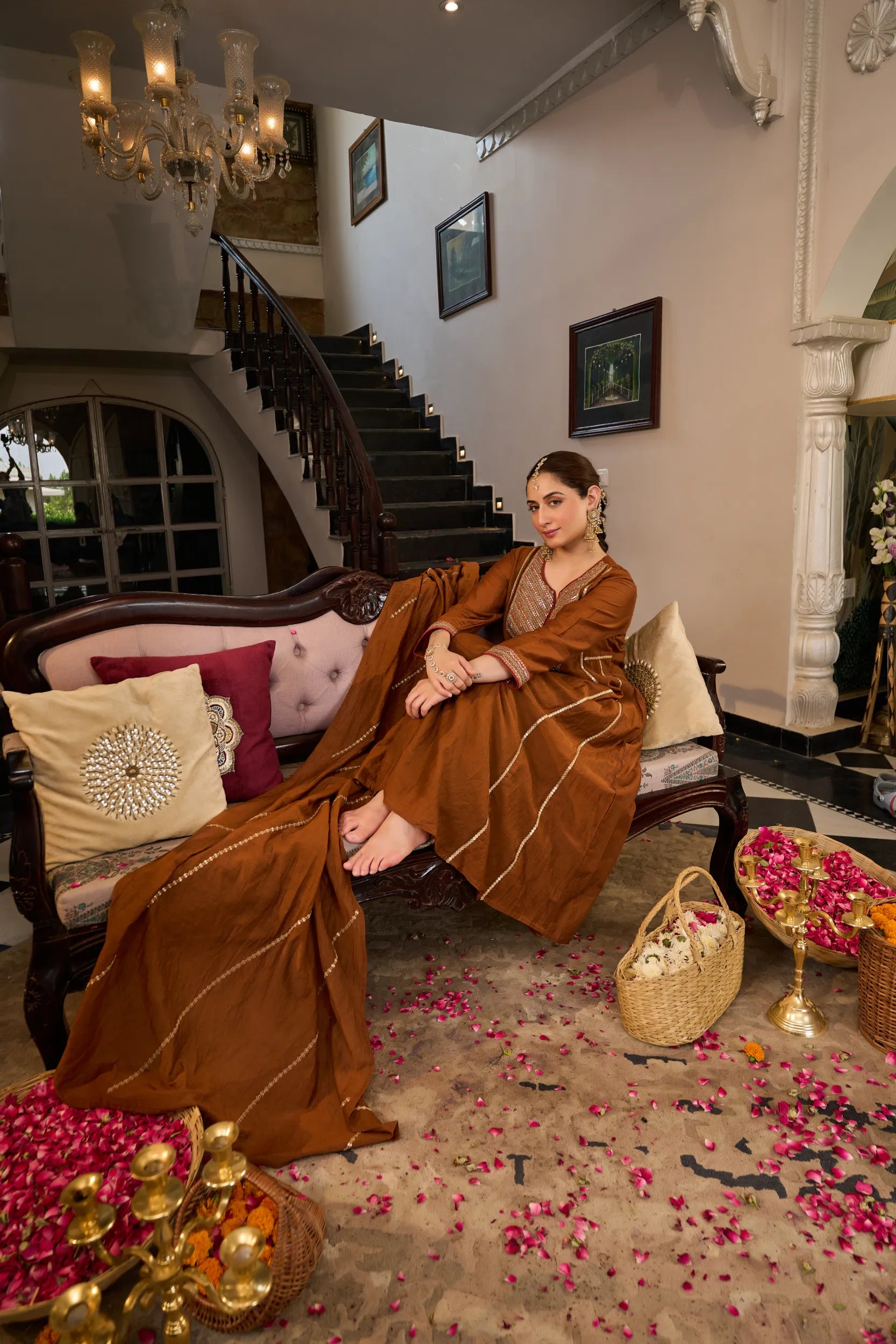 Mocha Bloom Suit Set