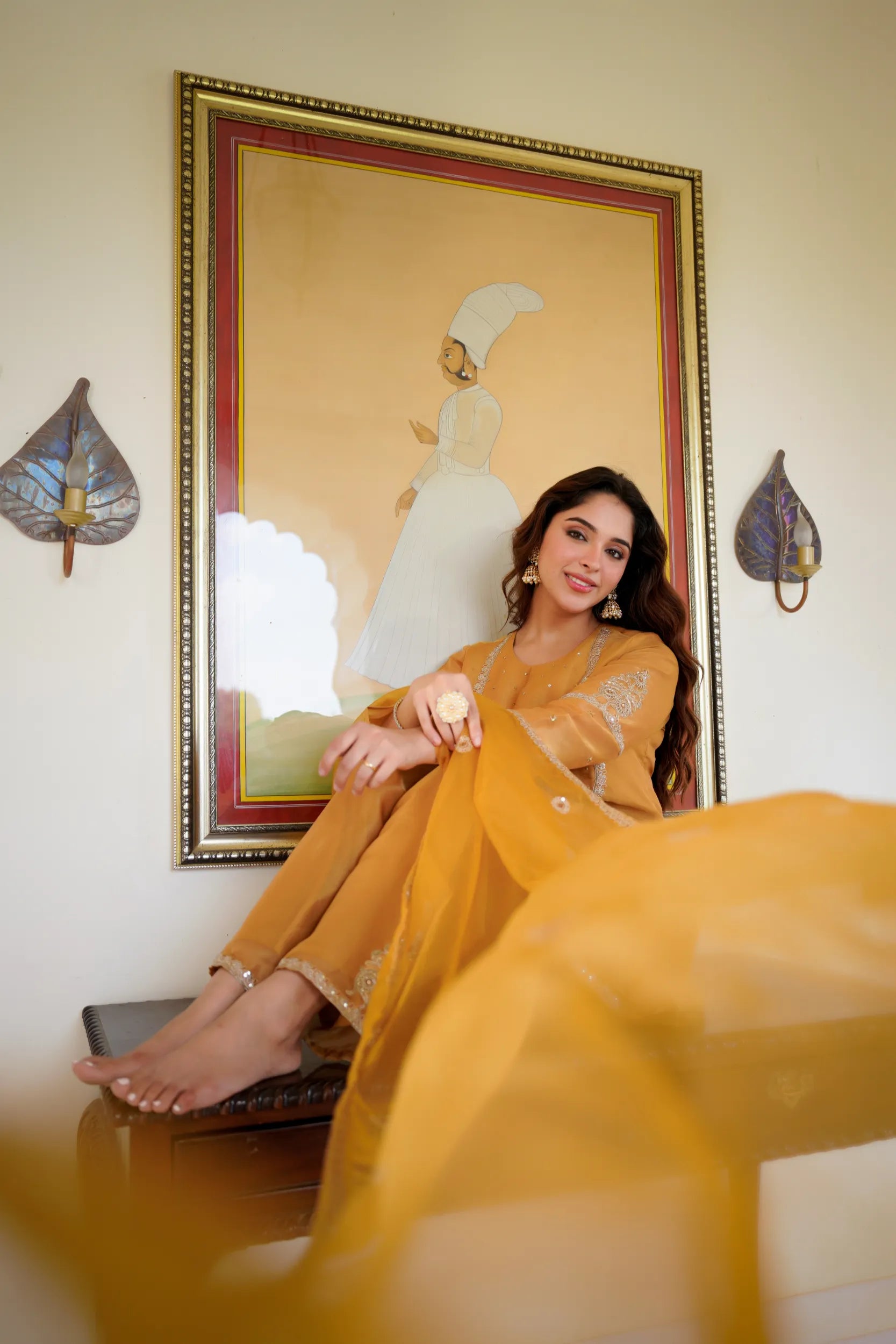 Golden Dusk Swiss Kurta Set