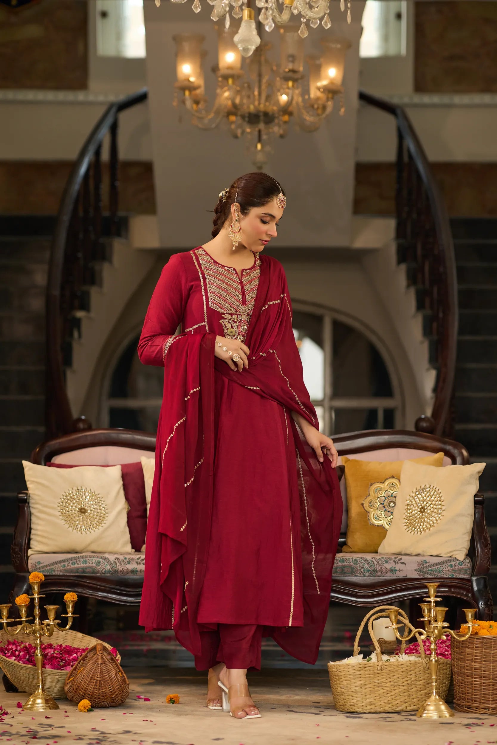 Ruby Embroidered Suit Set