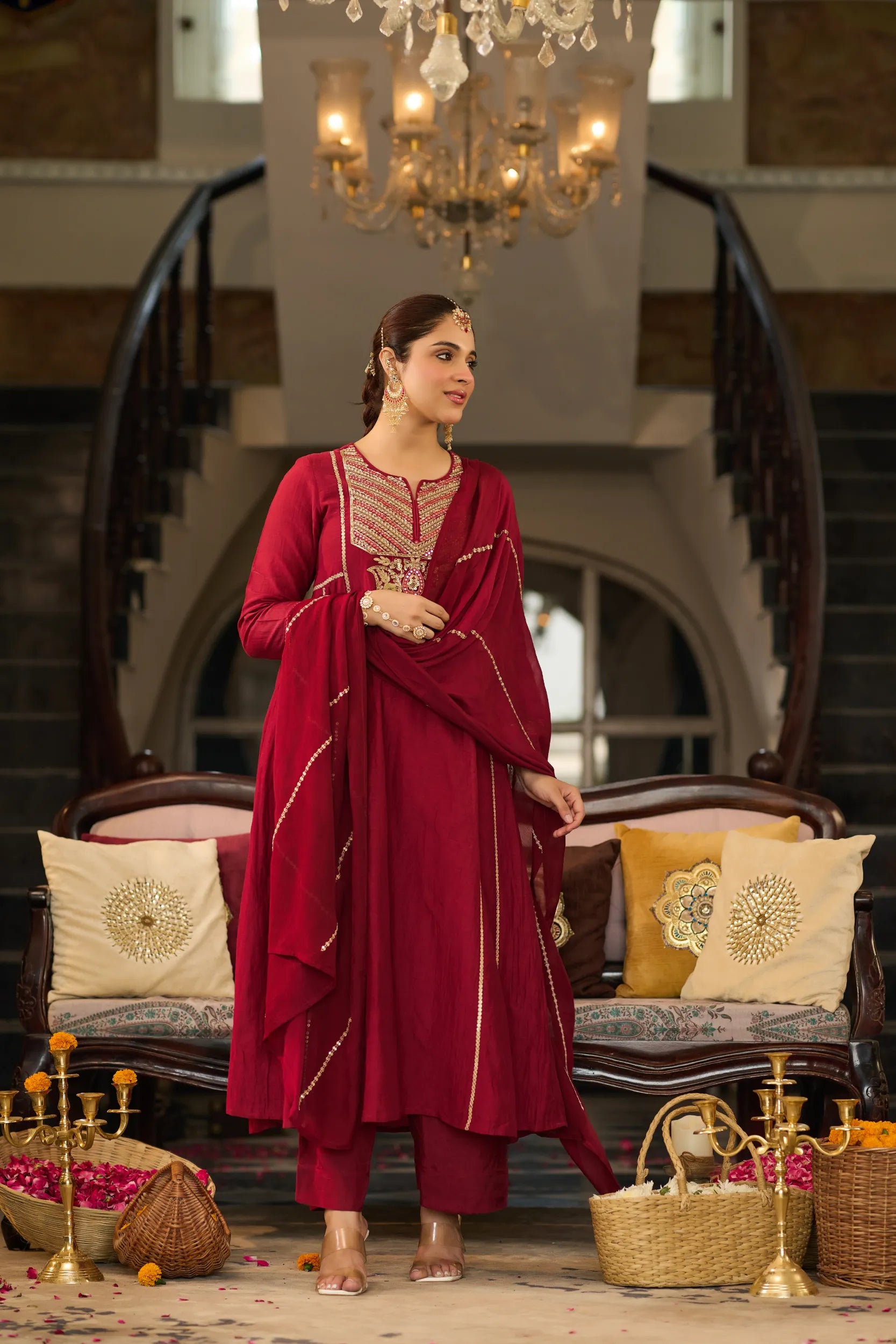 Ruby Embroidered Suit Set