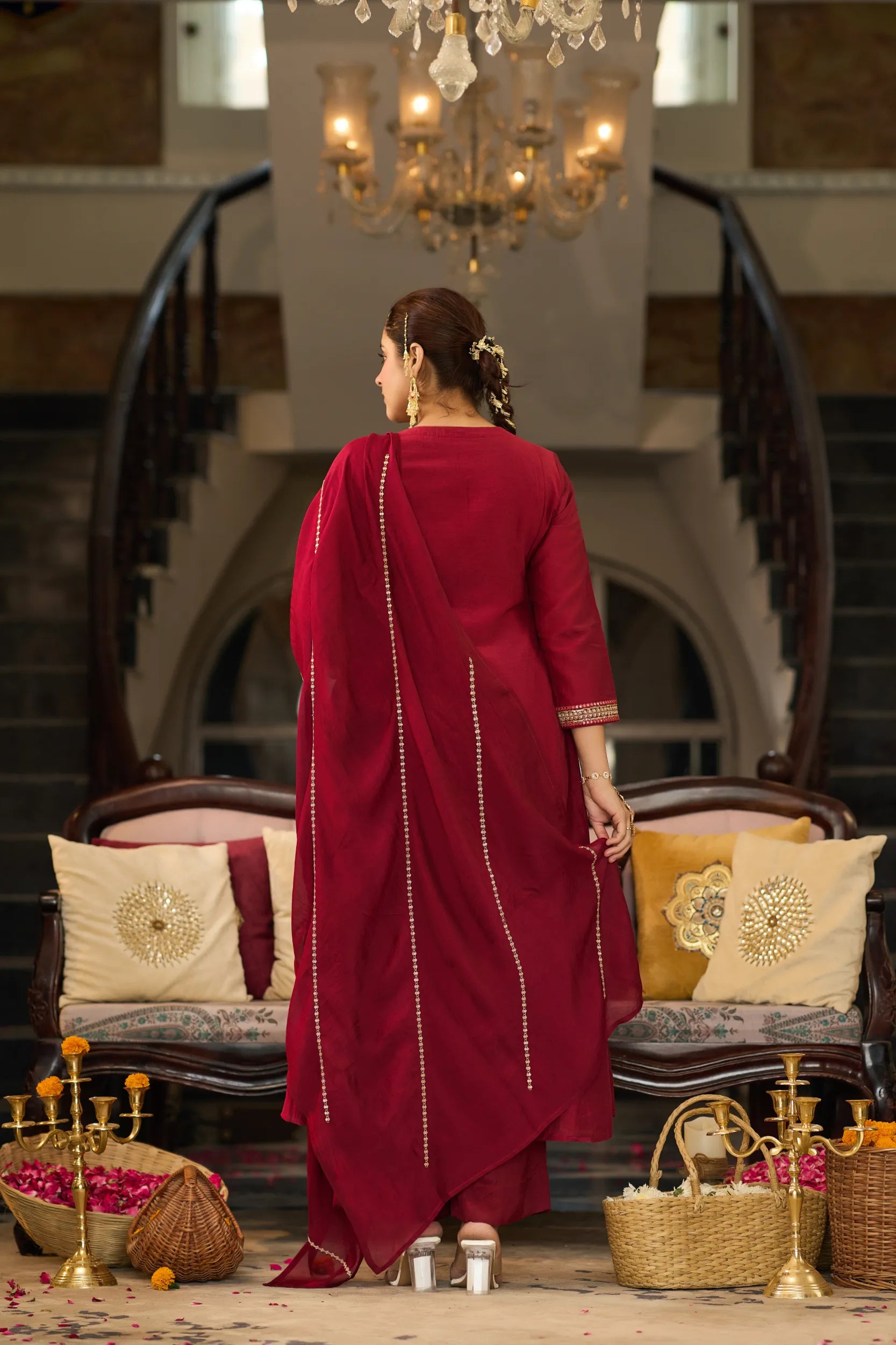Ruby Embroidered Suit Set