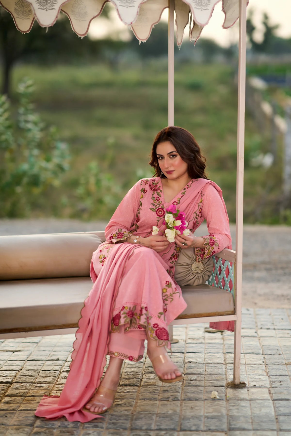 Rosy Embroidered Kurta Set