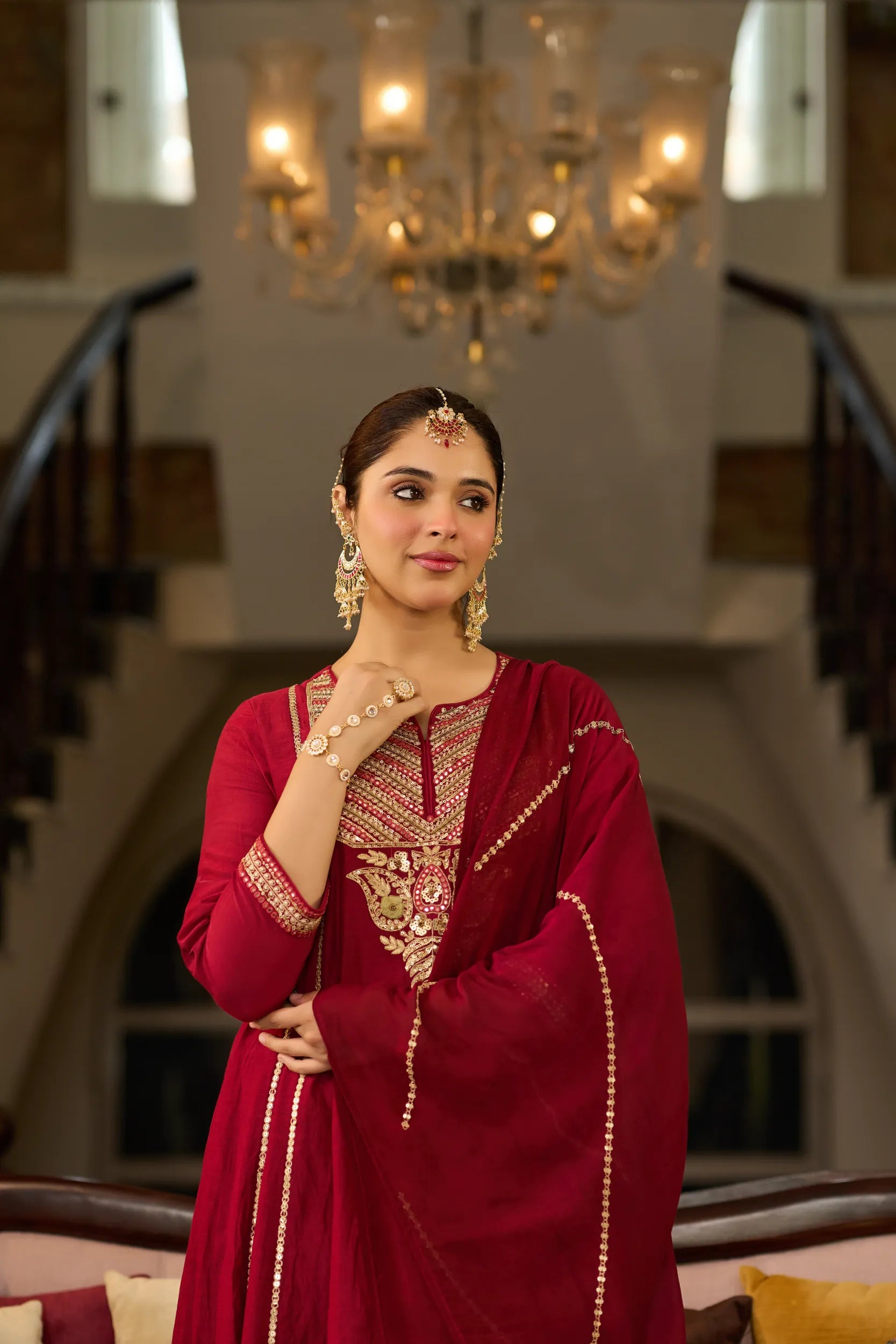 Ruby Embroidered Suit Set