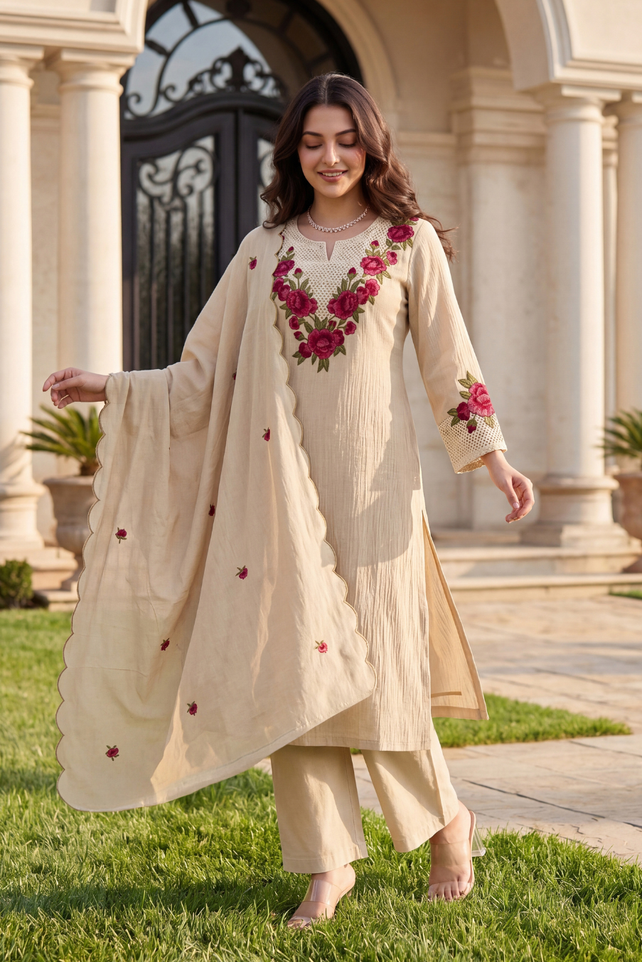 Ivory Petal Suit Set