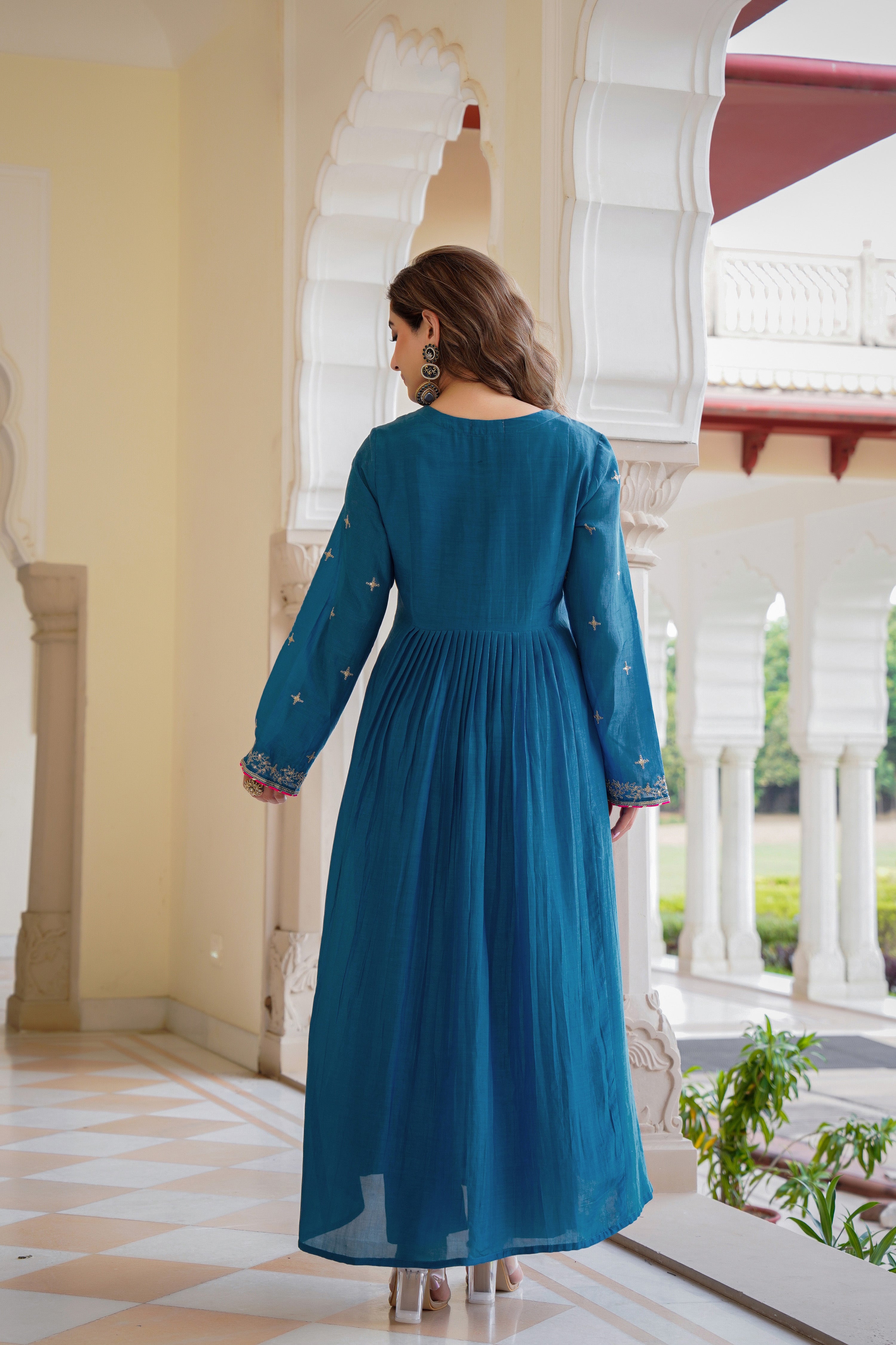 Blue Mehfil Embroidered Set