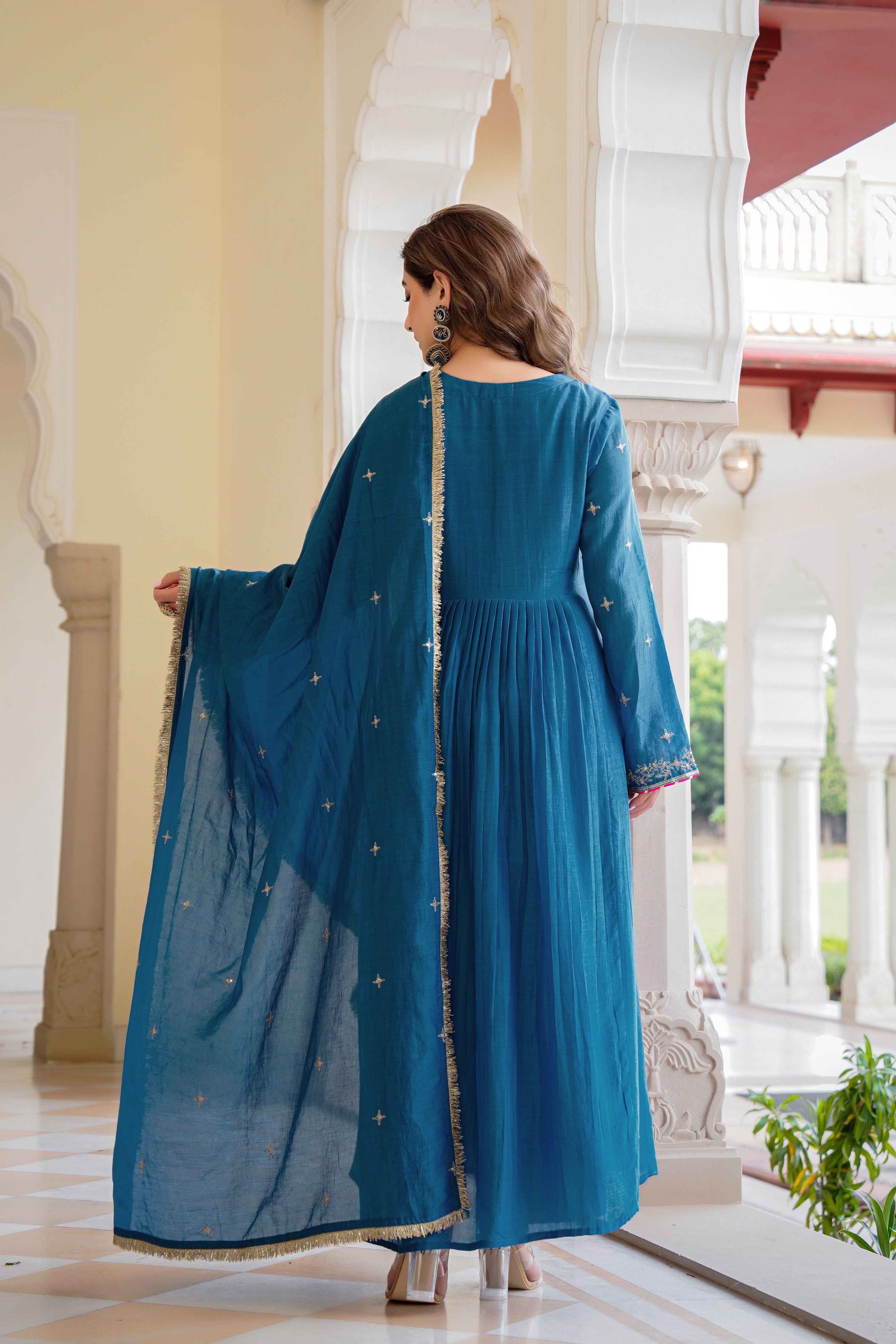 Blue Mehfil Embroidered Set