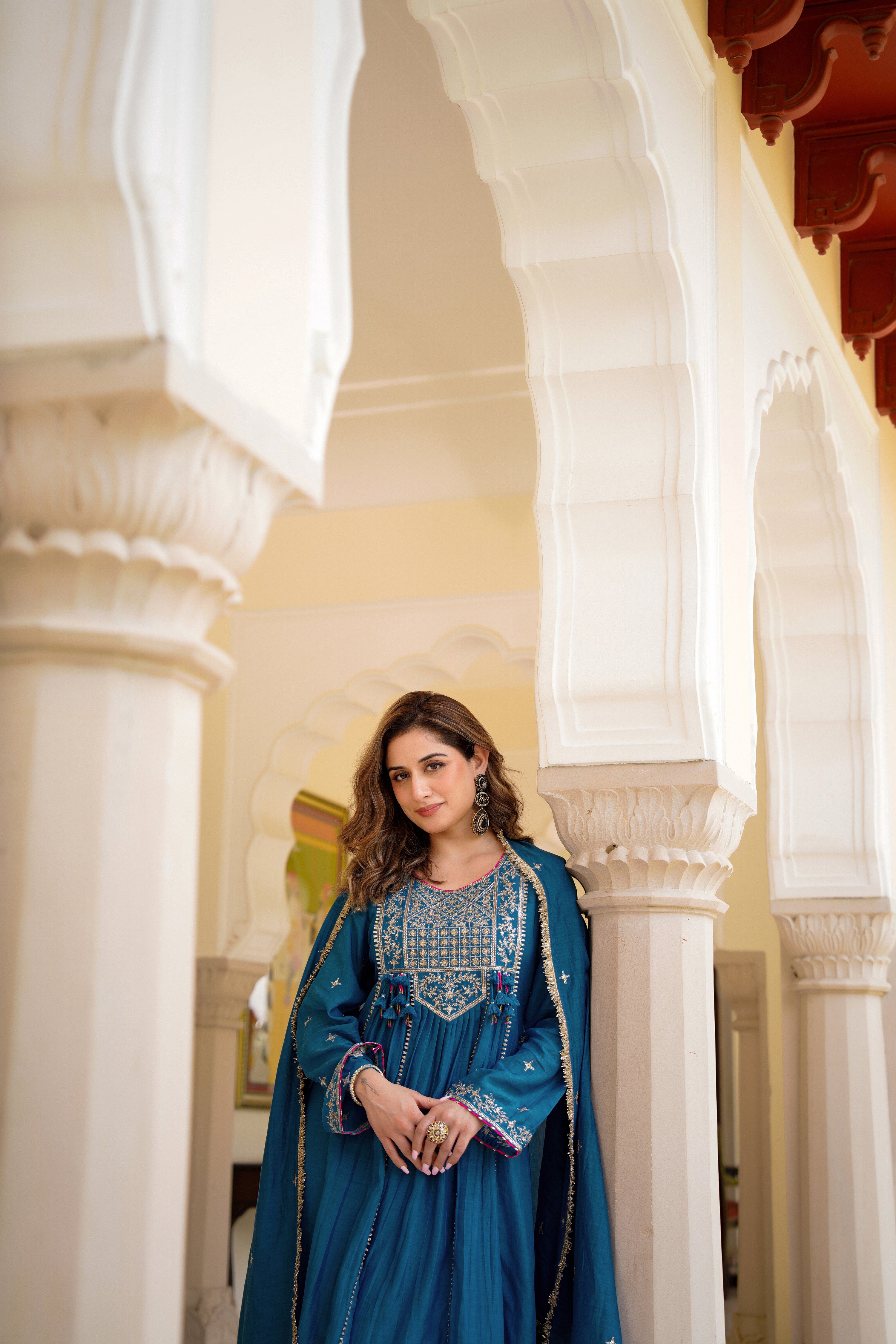 Blue Mehfil Embroidered Set