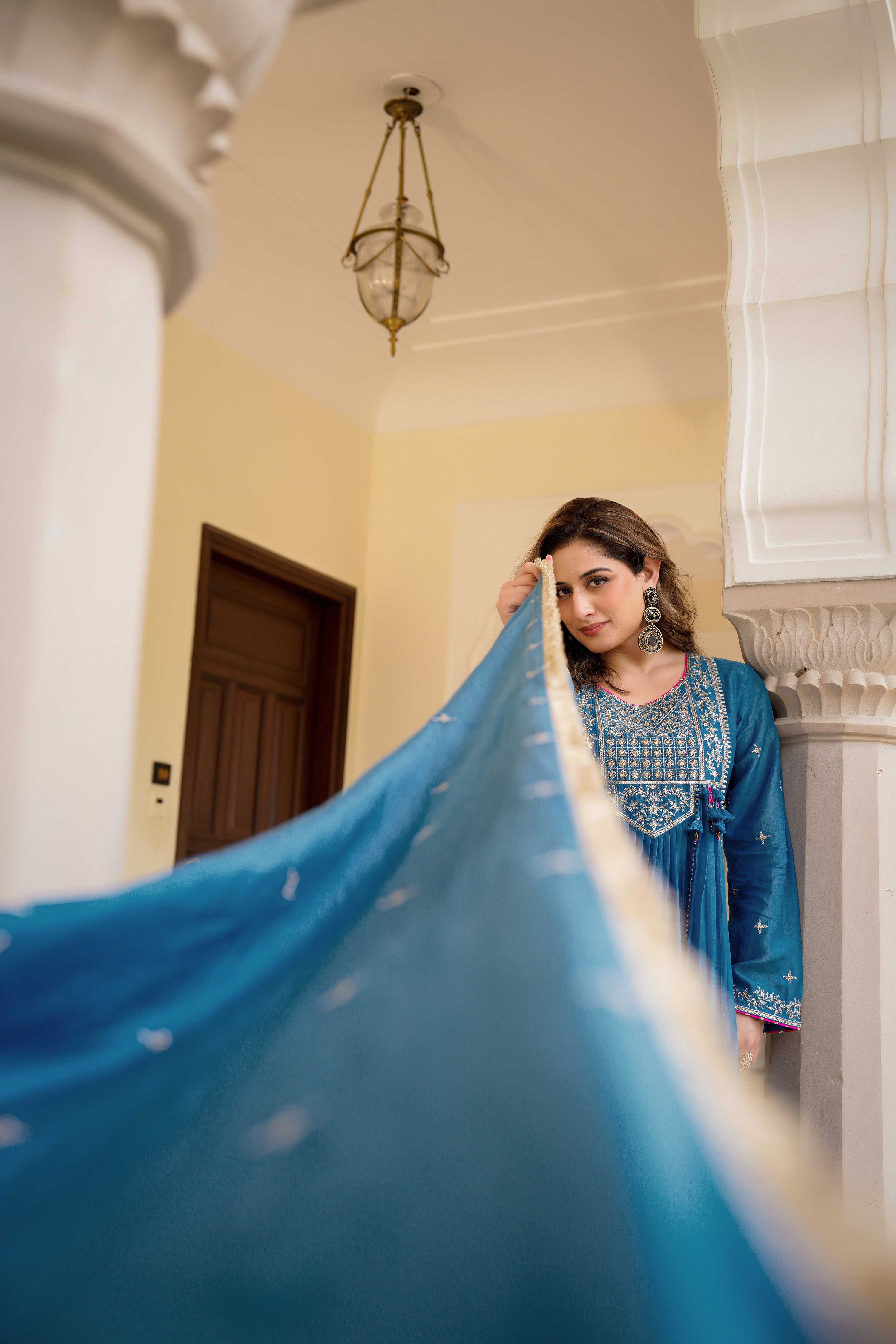 Blue Mehfil Embroidered Set