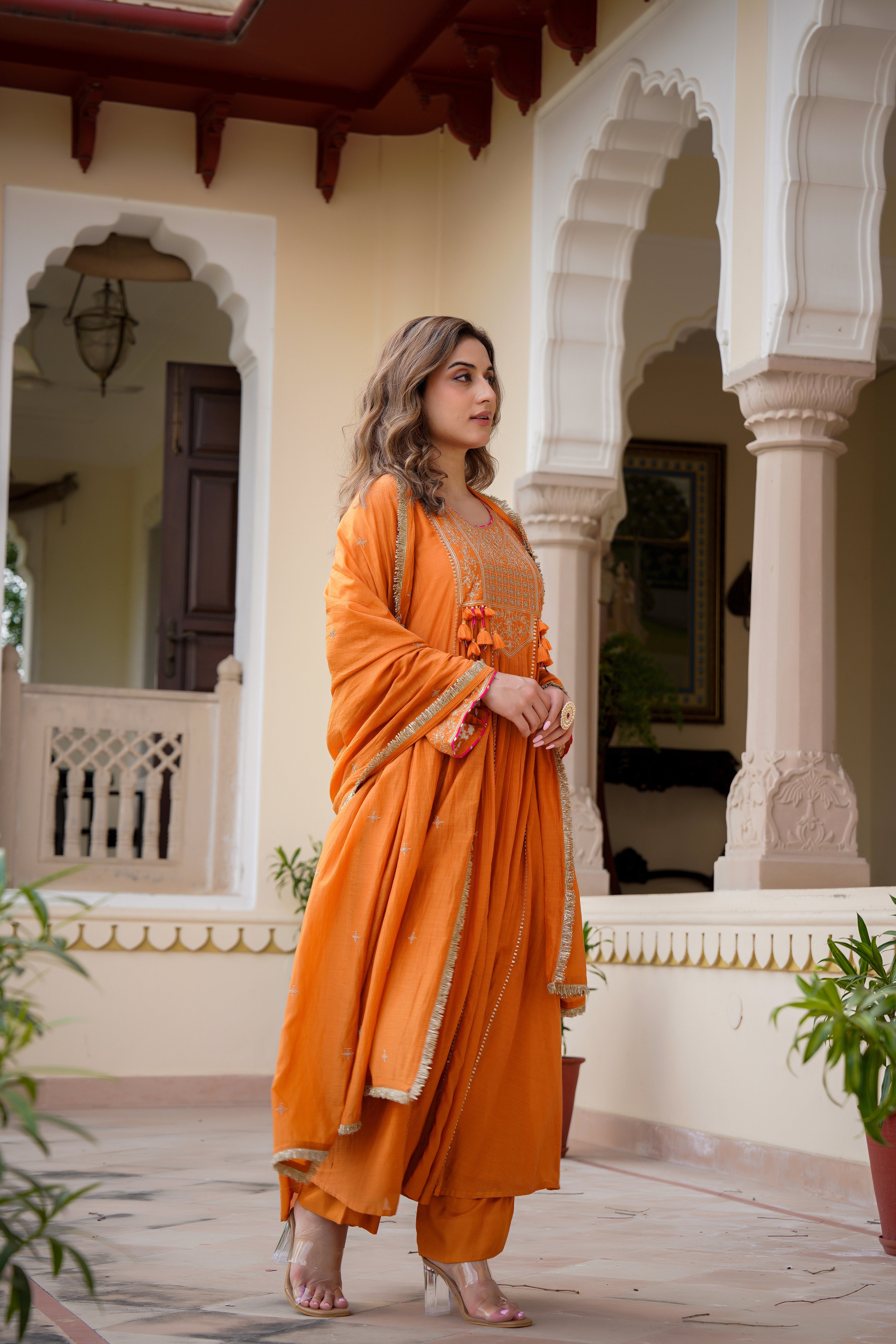 Amber Gaze Chanderi Set