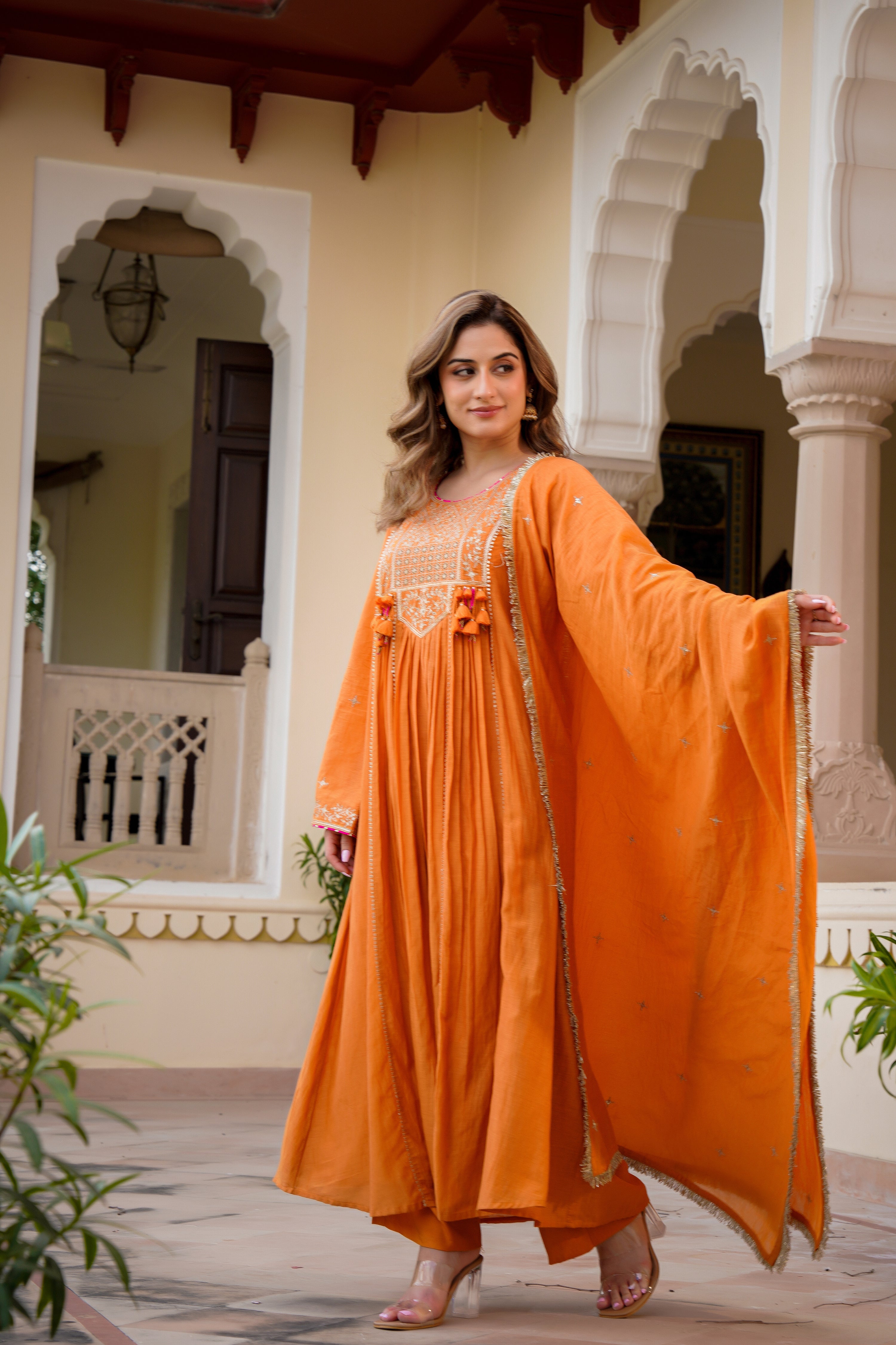 Amber Gaze Chanderi Set