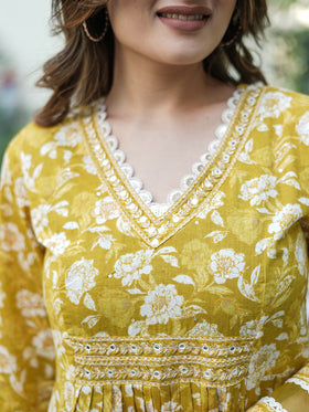 Blush Yellow Anarkali set