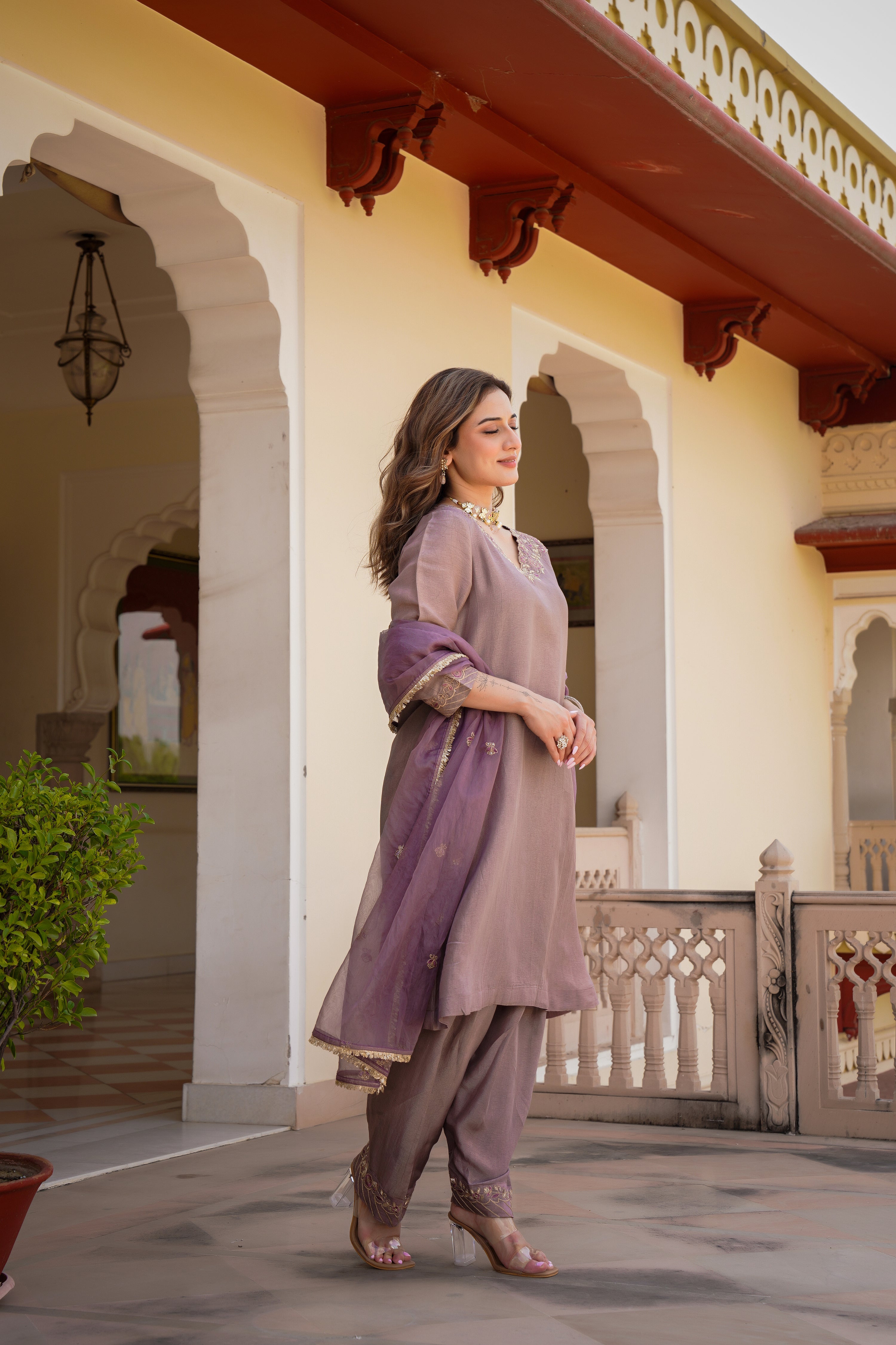 Plum Mist Aura Russian Suit Set
