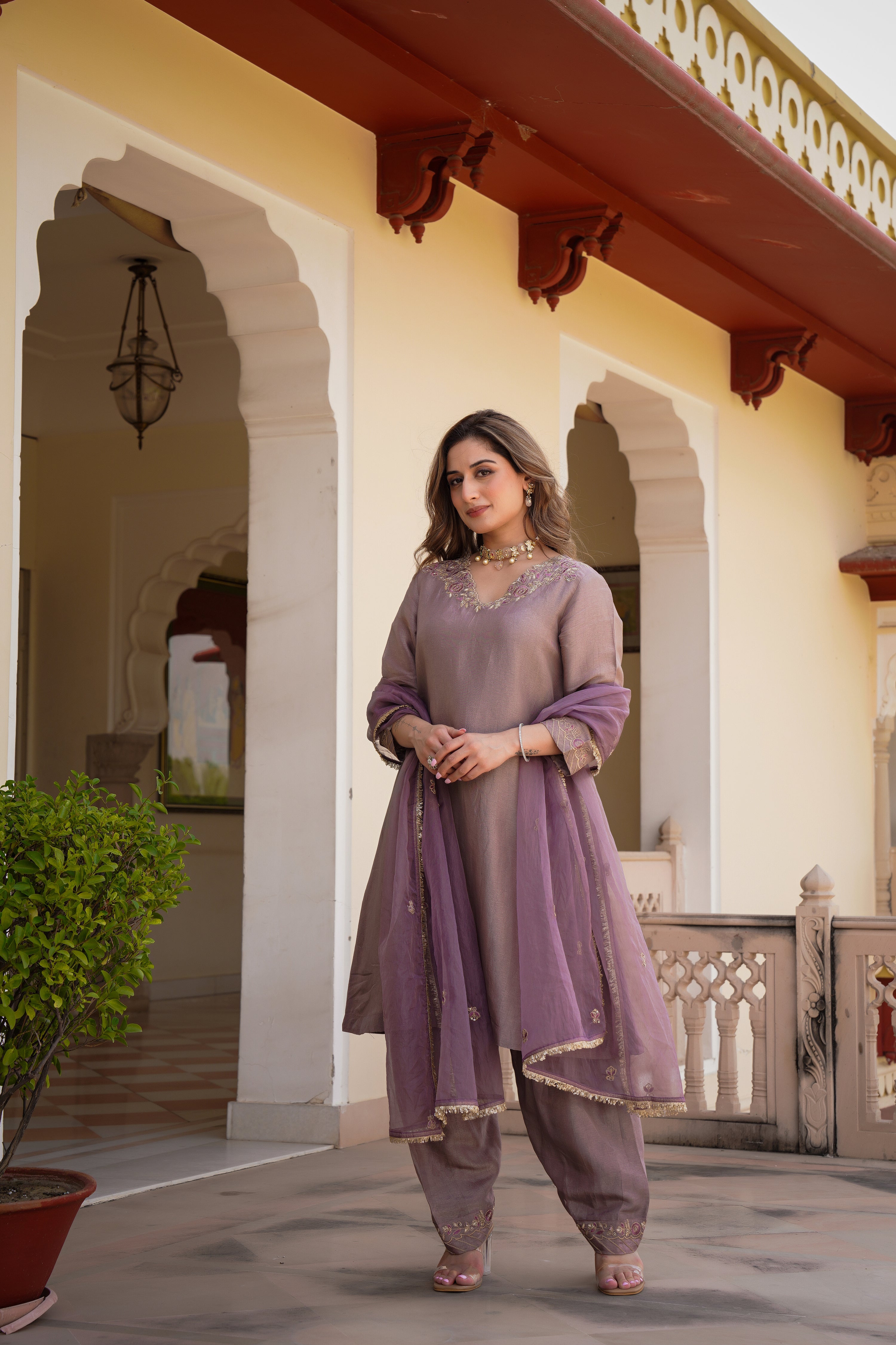 Plum Mist Aura Russian Suit Set