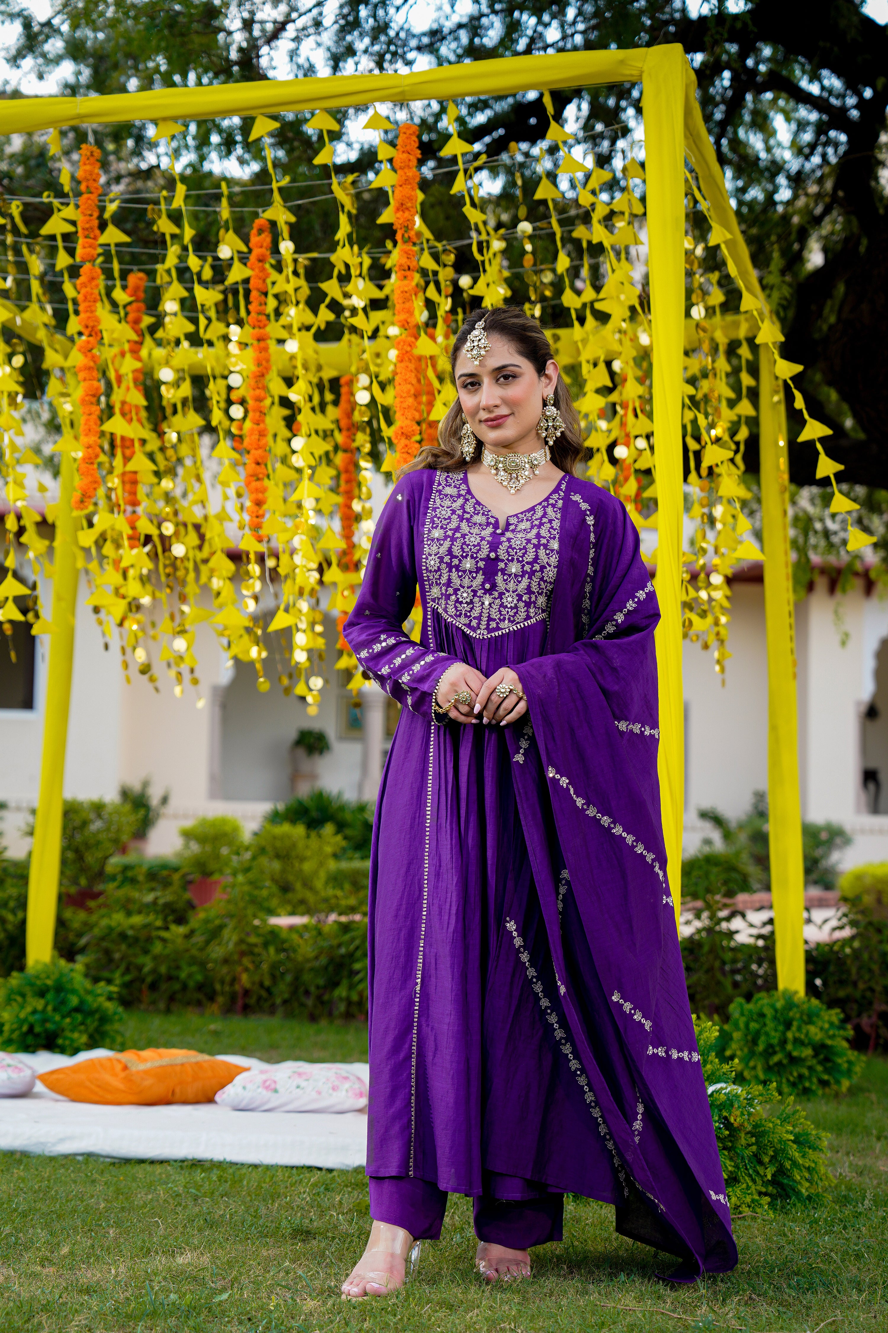 Royal Zari Purple Suit Set