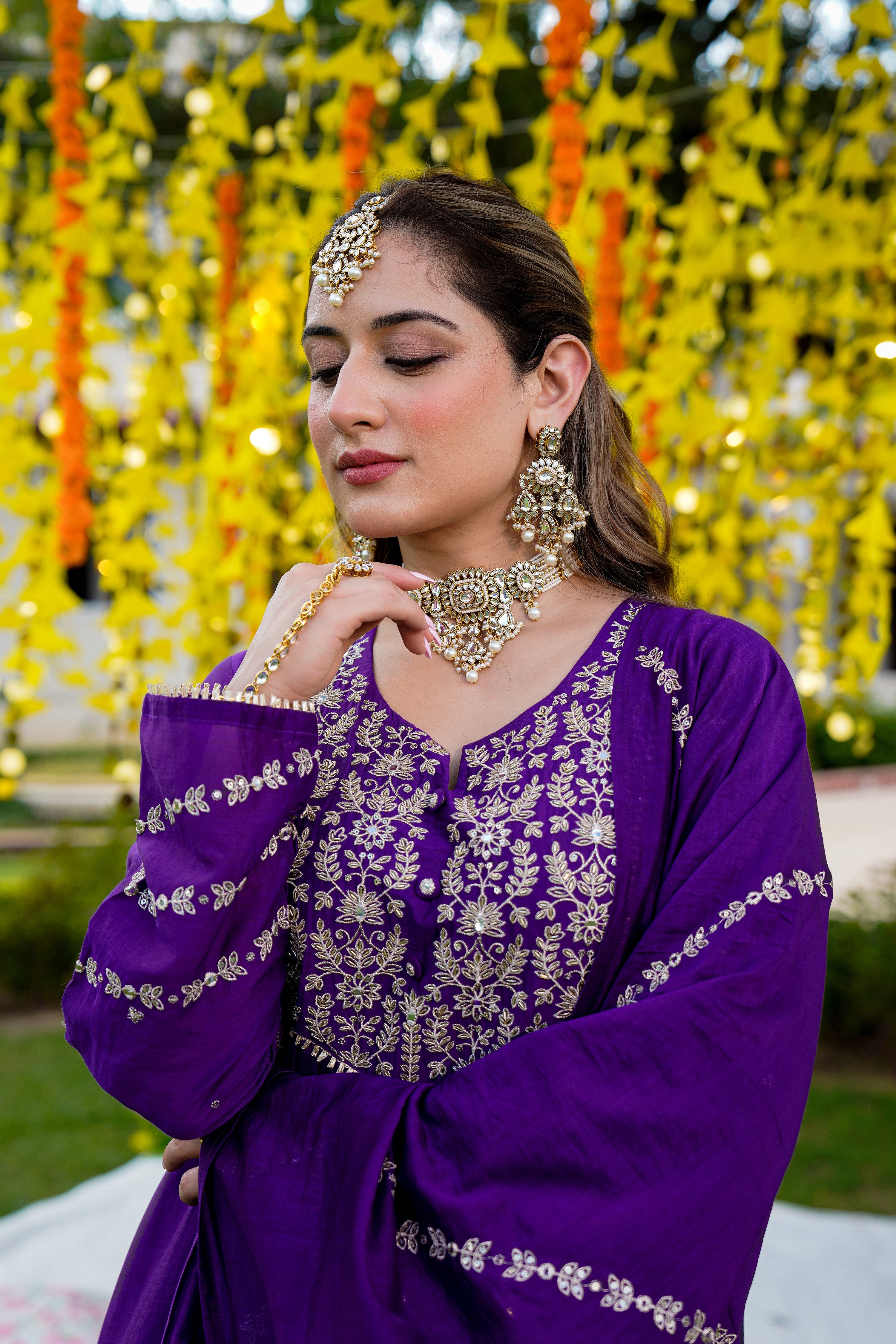 Royal Zari Purple Suit Set