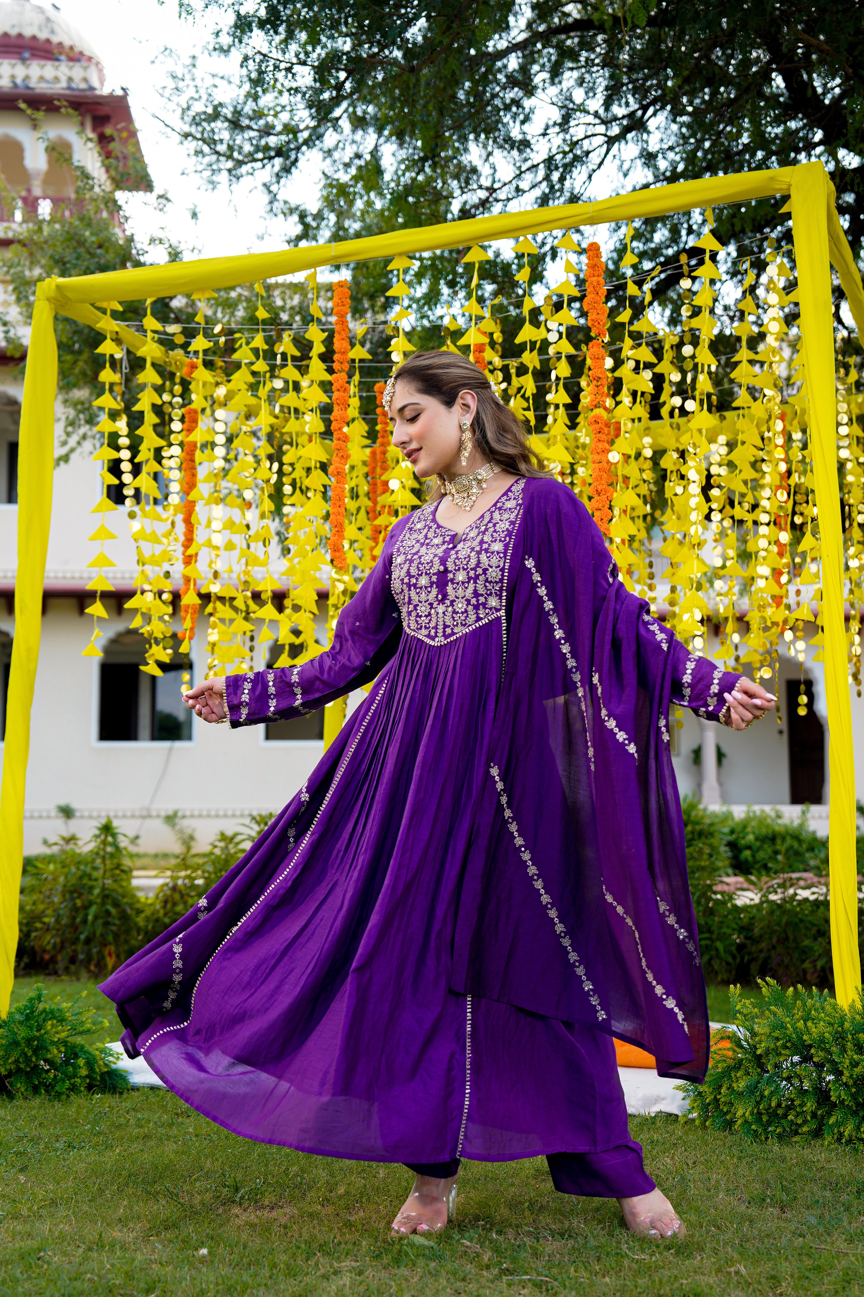 Royal Zari Purple Suit Set