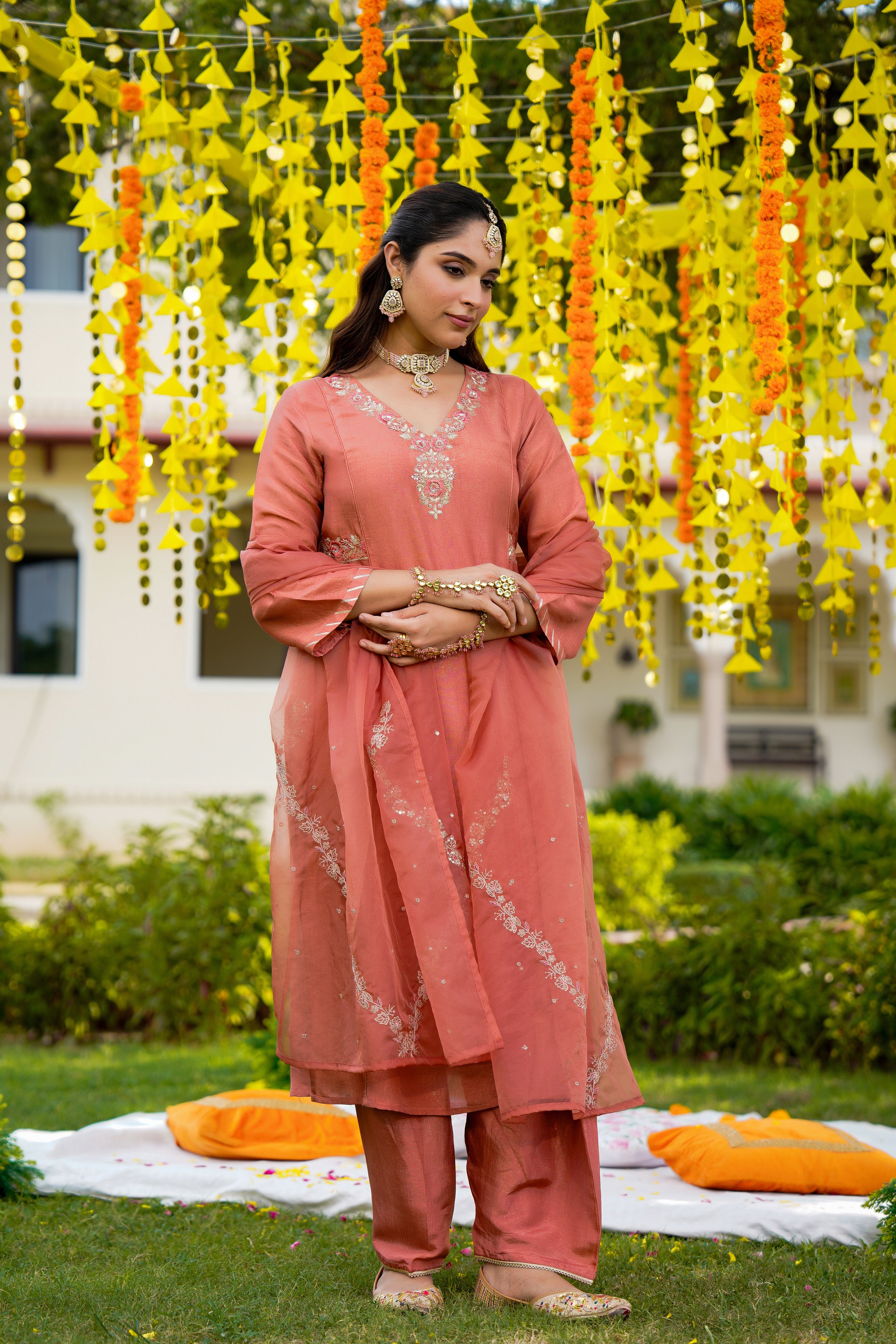 Blush Coral Glow Suit Set