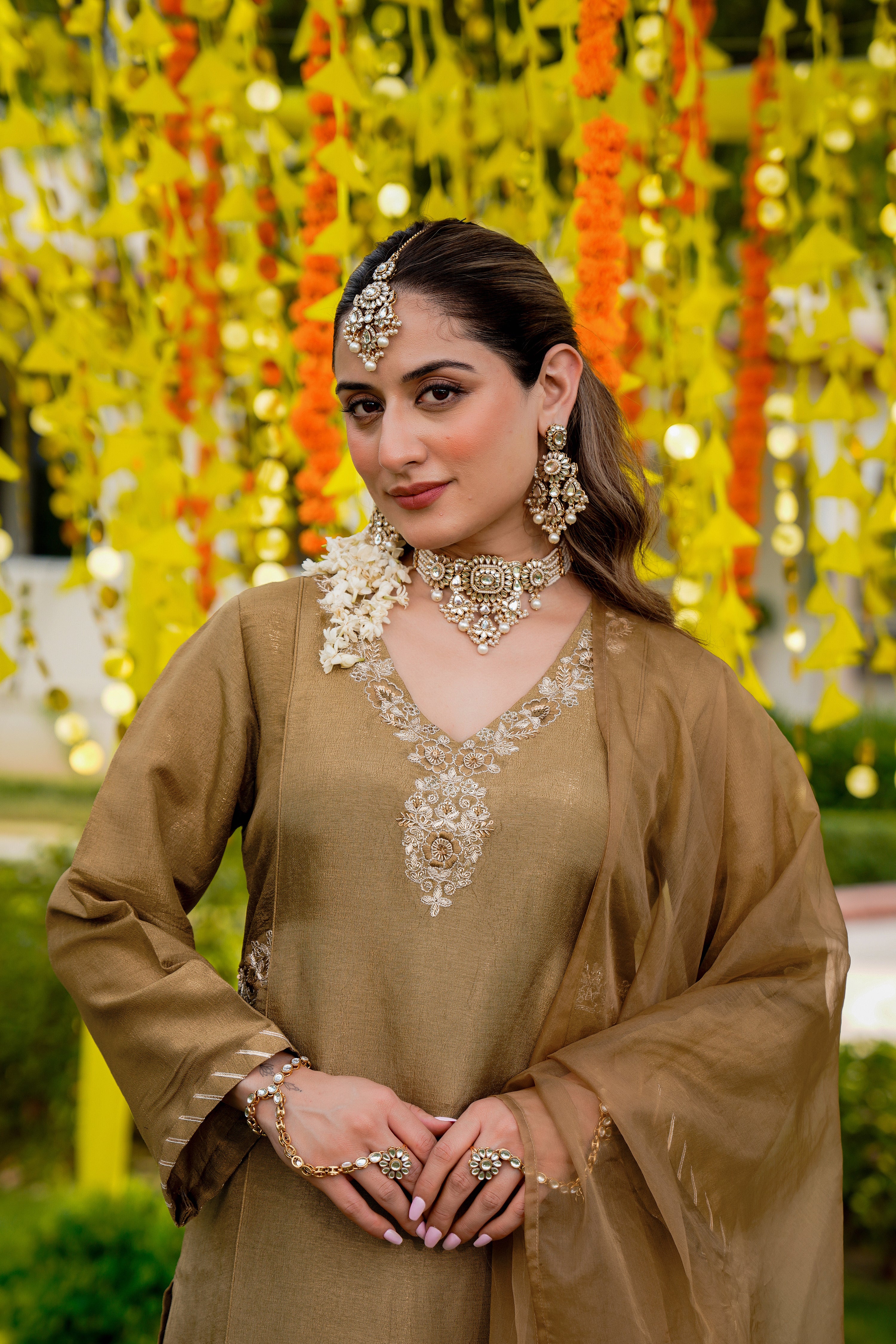 Antique Moss Gold Suit Set