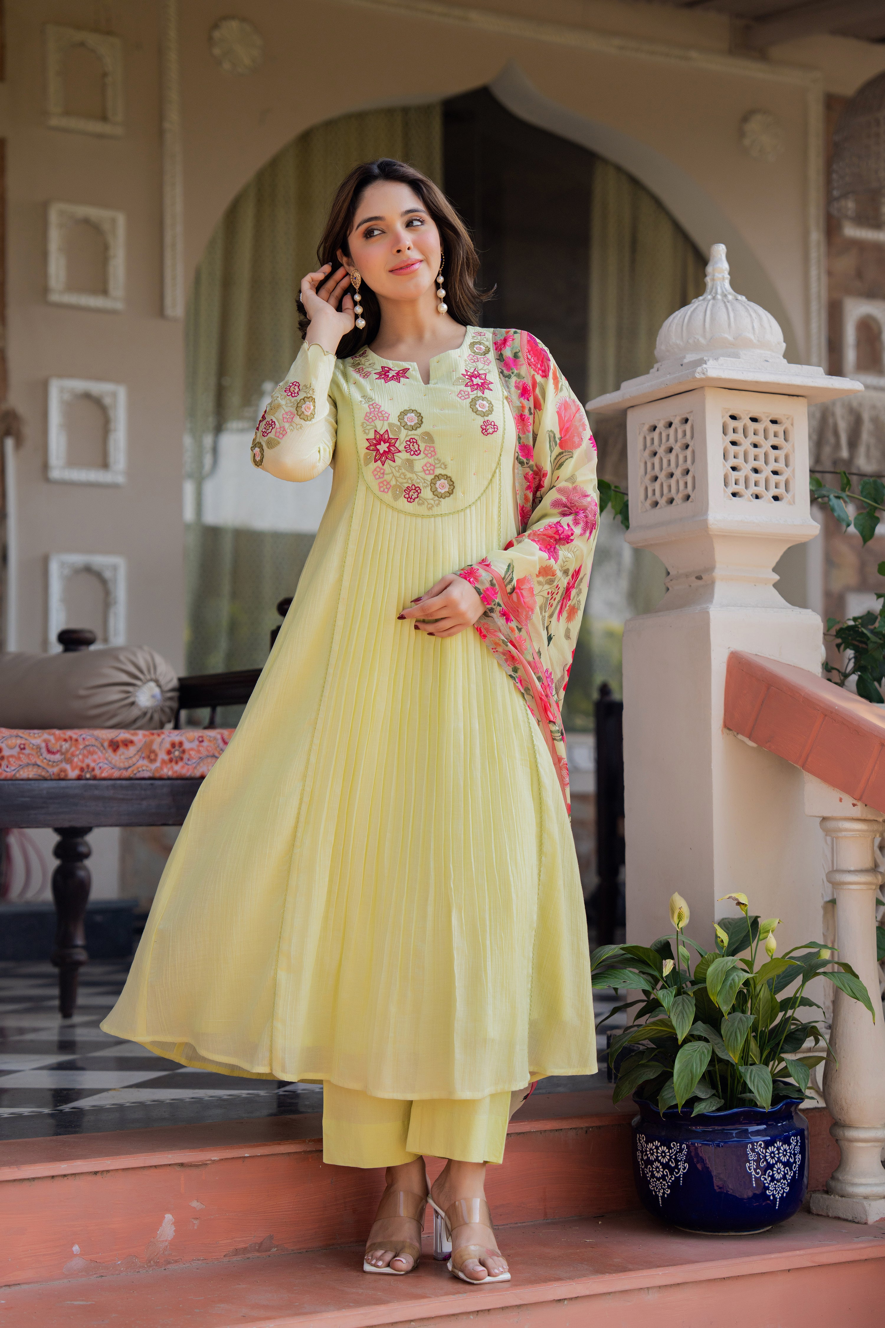 Lemon Blossom Floral Suit Set