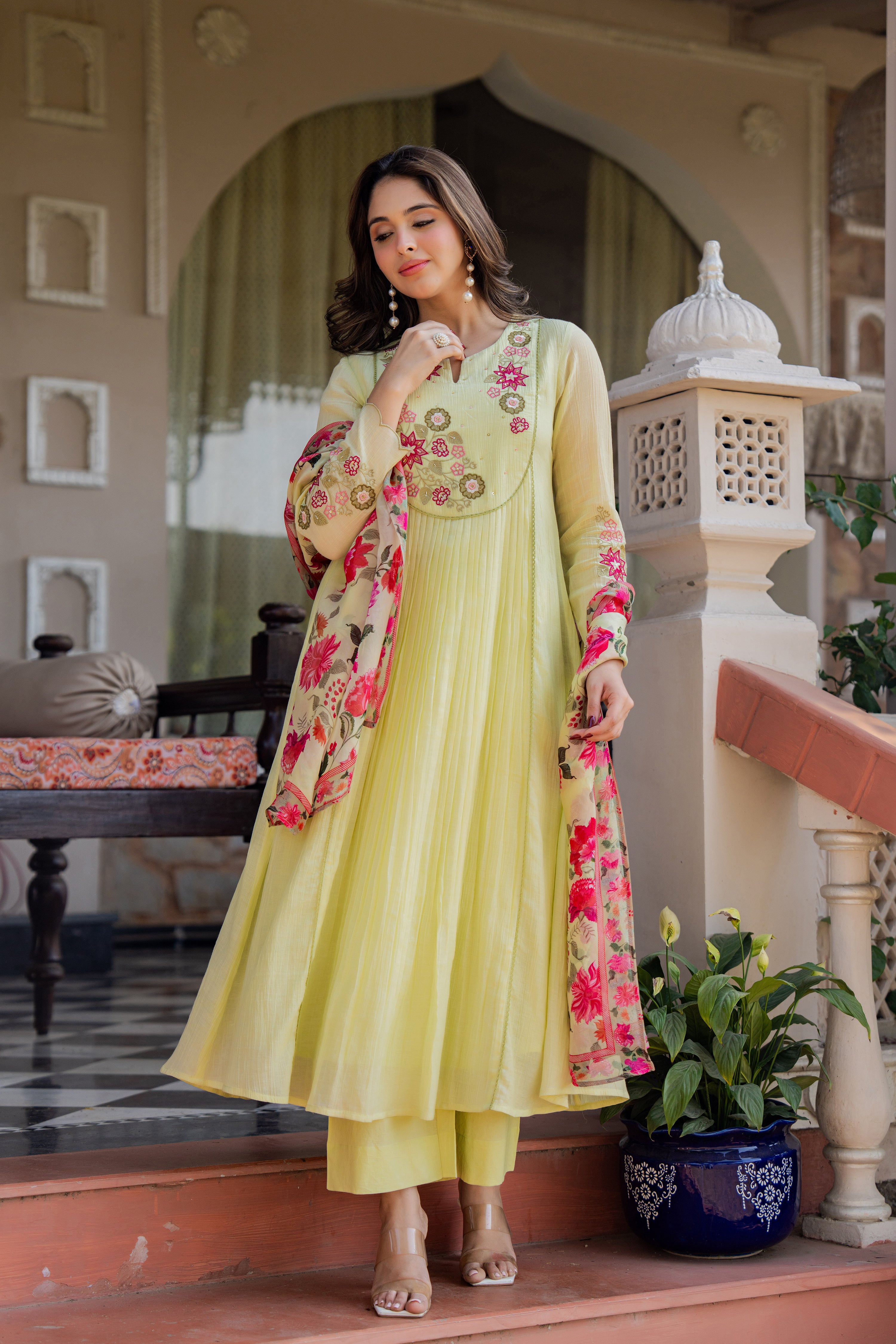 Lemon Blossom Floral Suit Set