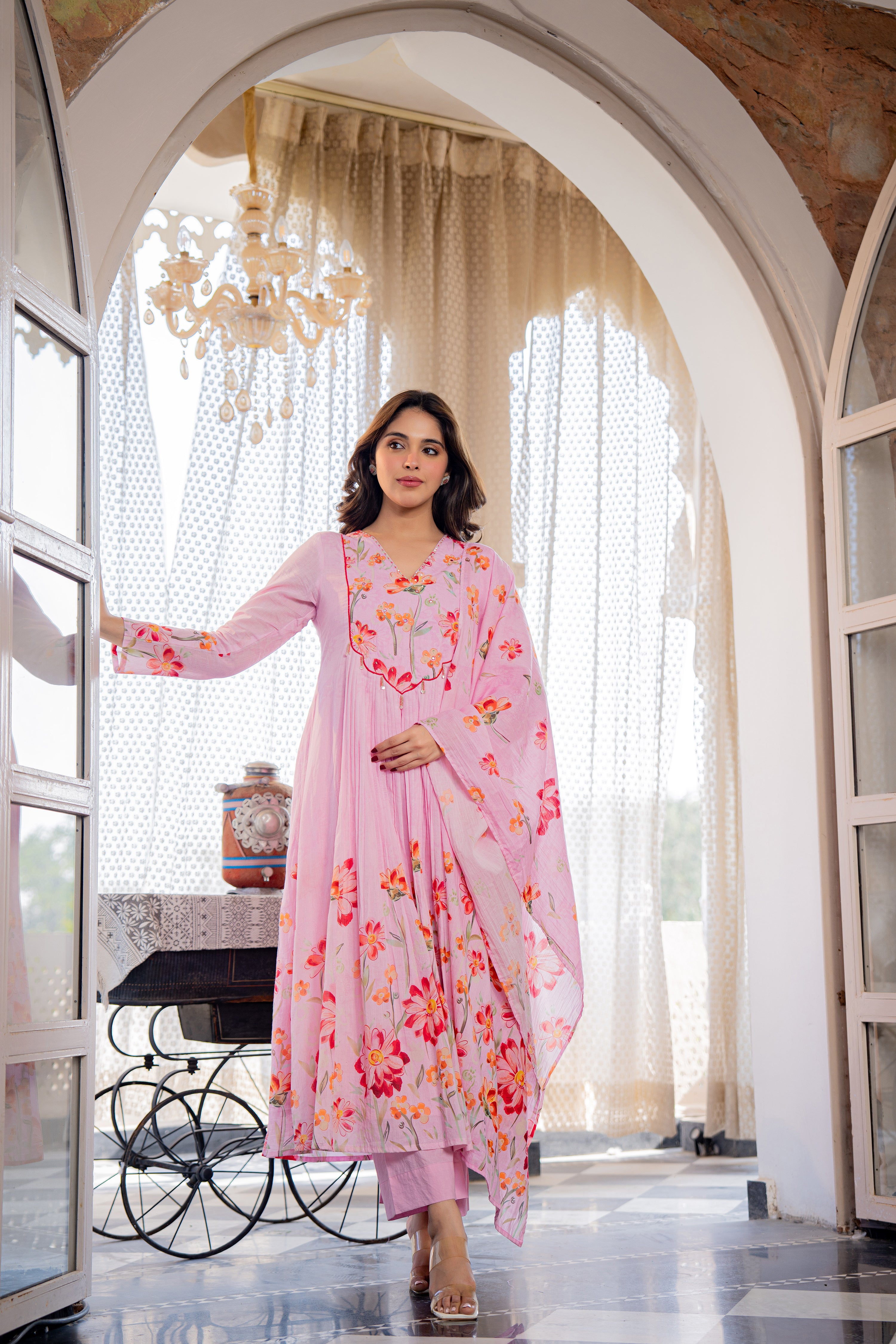 Blush Meadow Printed Suit Set