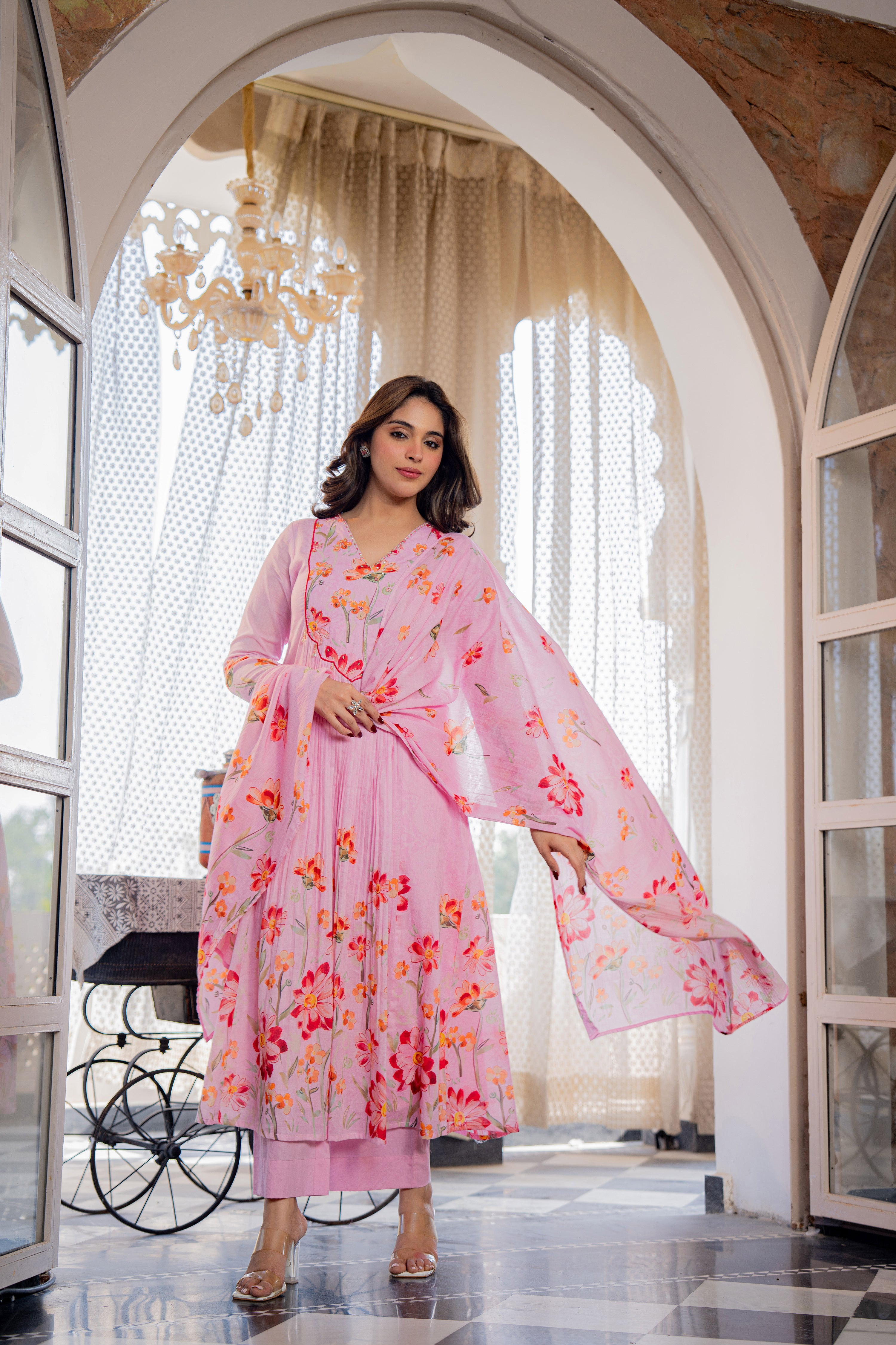 Blush Meadow Printed Suit Set