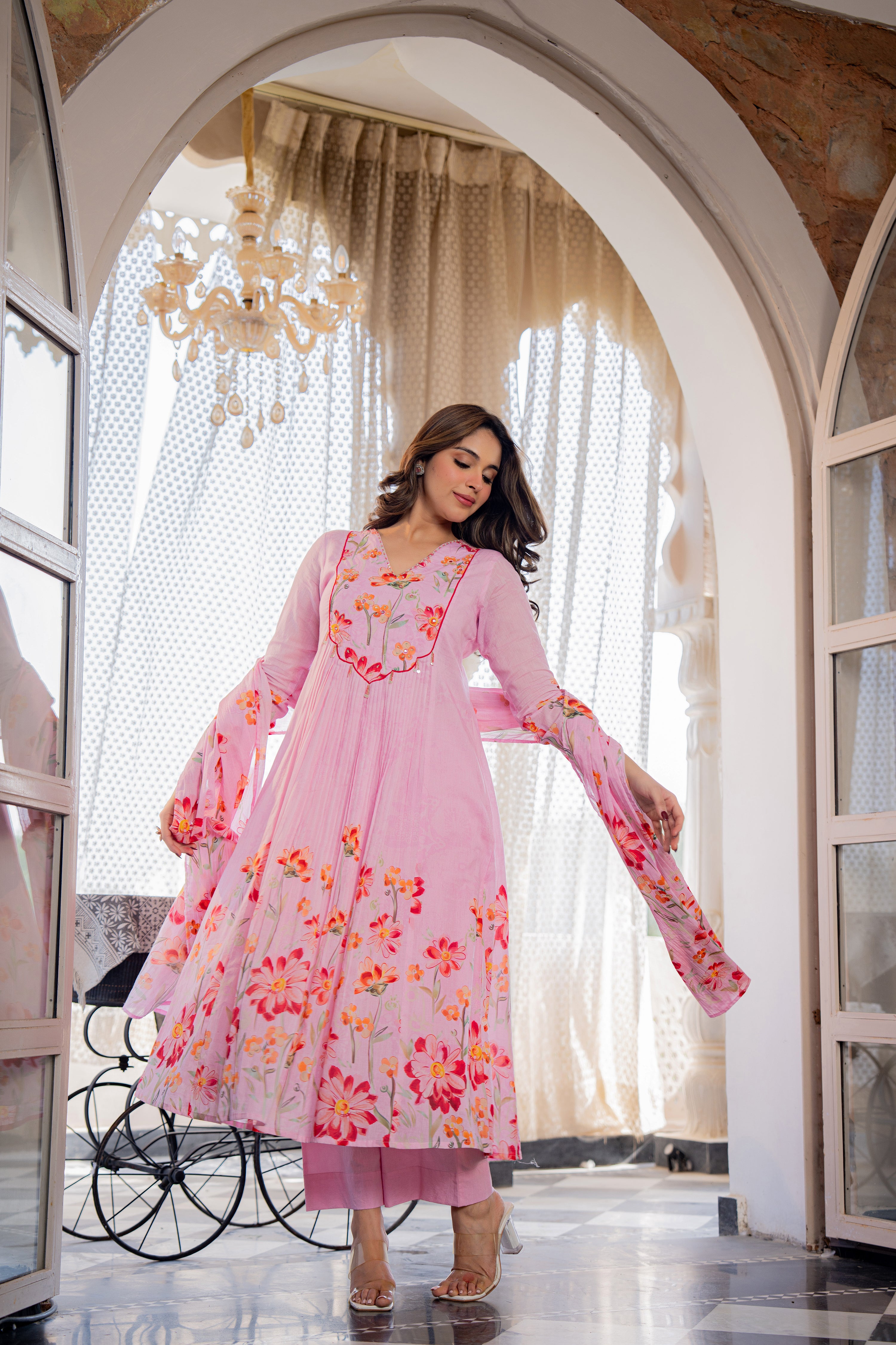 Blush Meadow Printed Suit Set