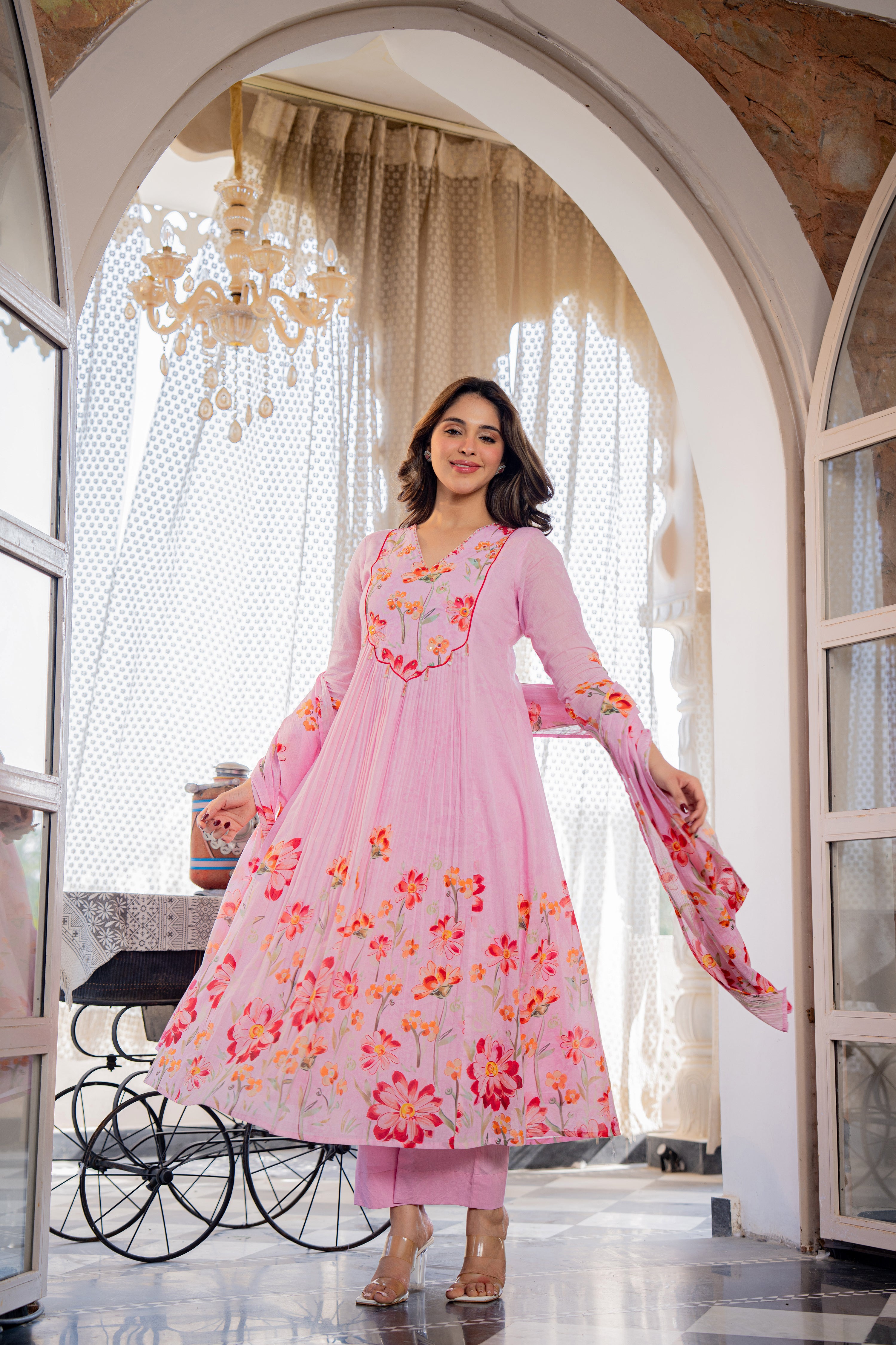 Blush Meadow Printed Suit Set