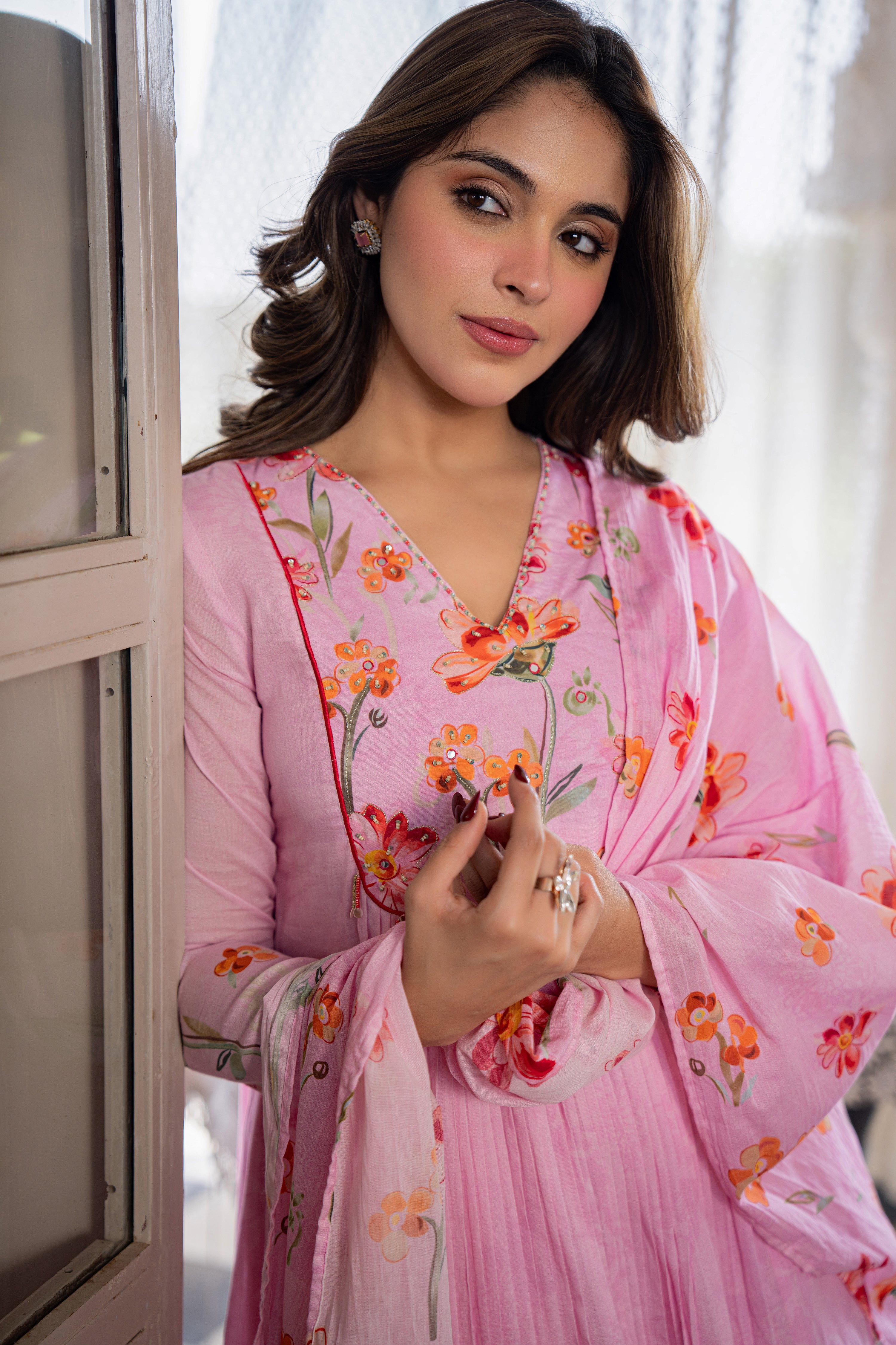 Blush Meadow Printed Suit Set