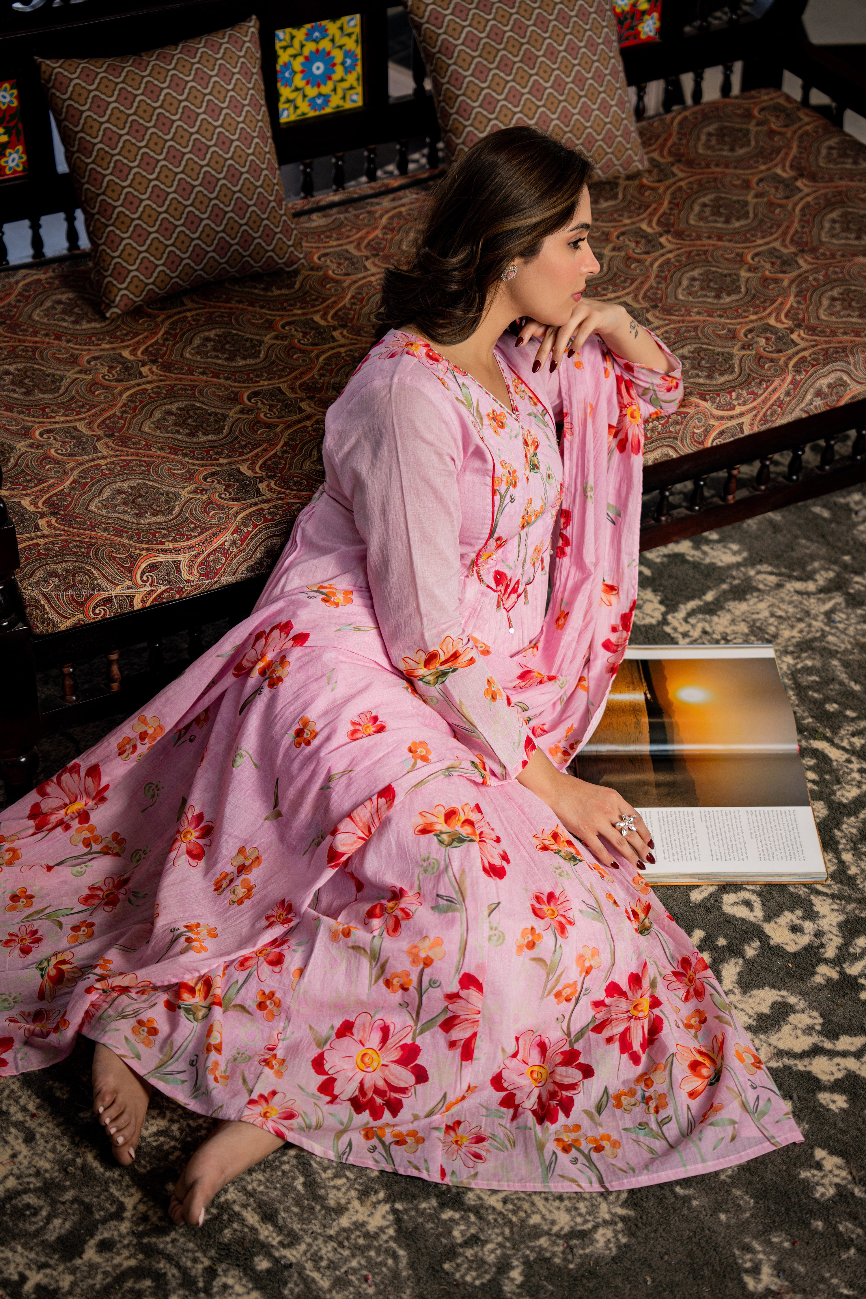 Blush Meadow Printed Suit Set