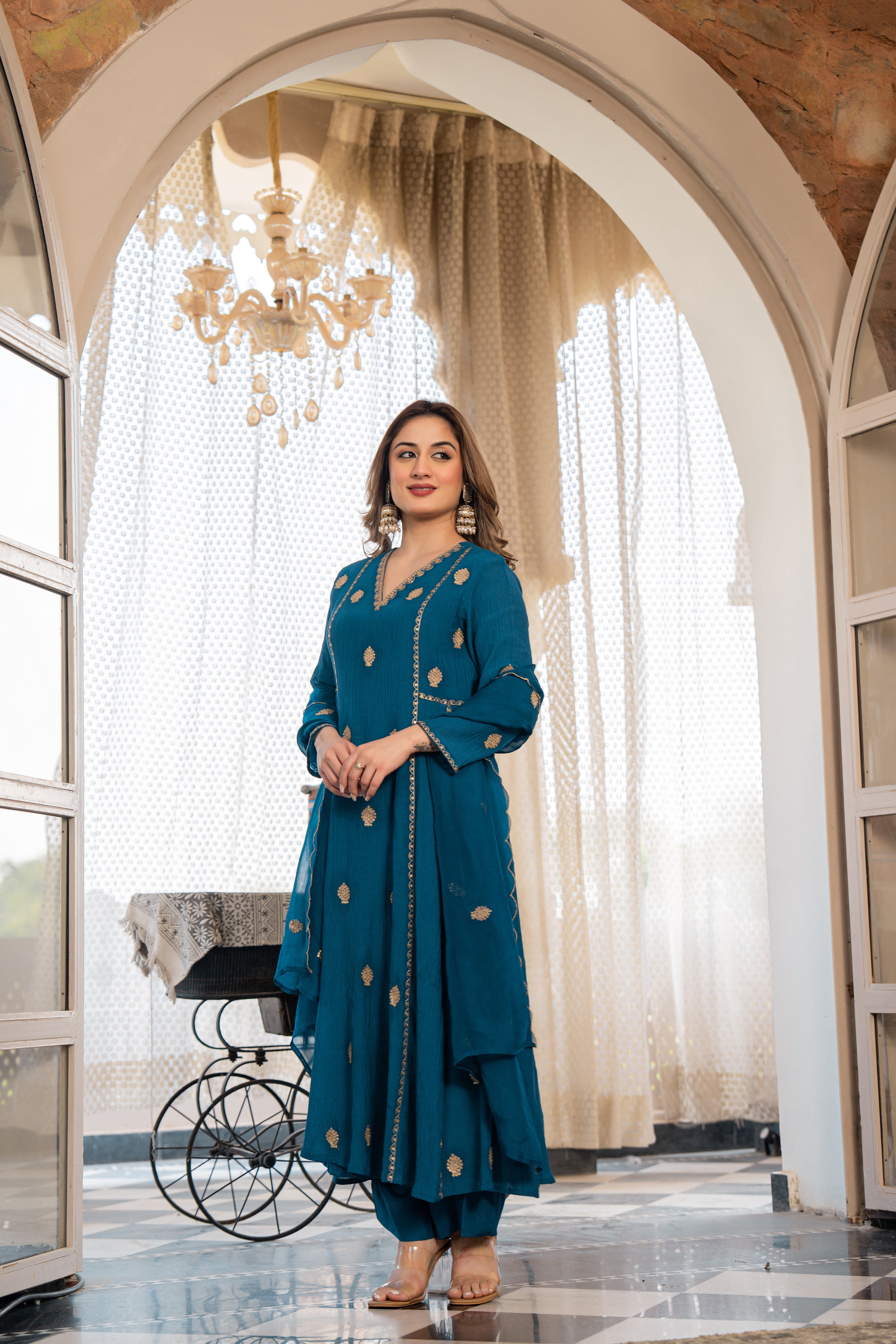 Teal Festive Suit Set