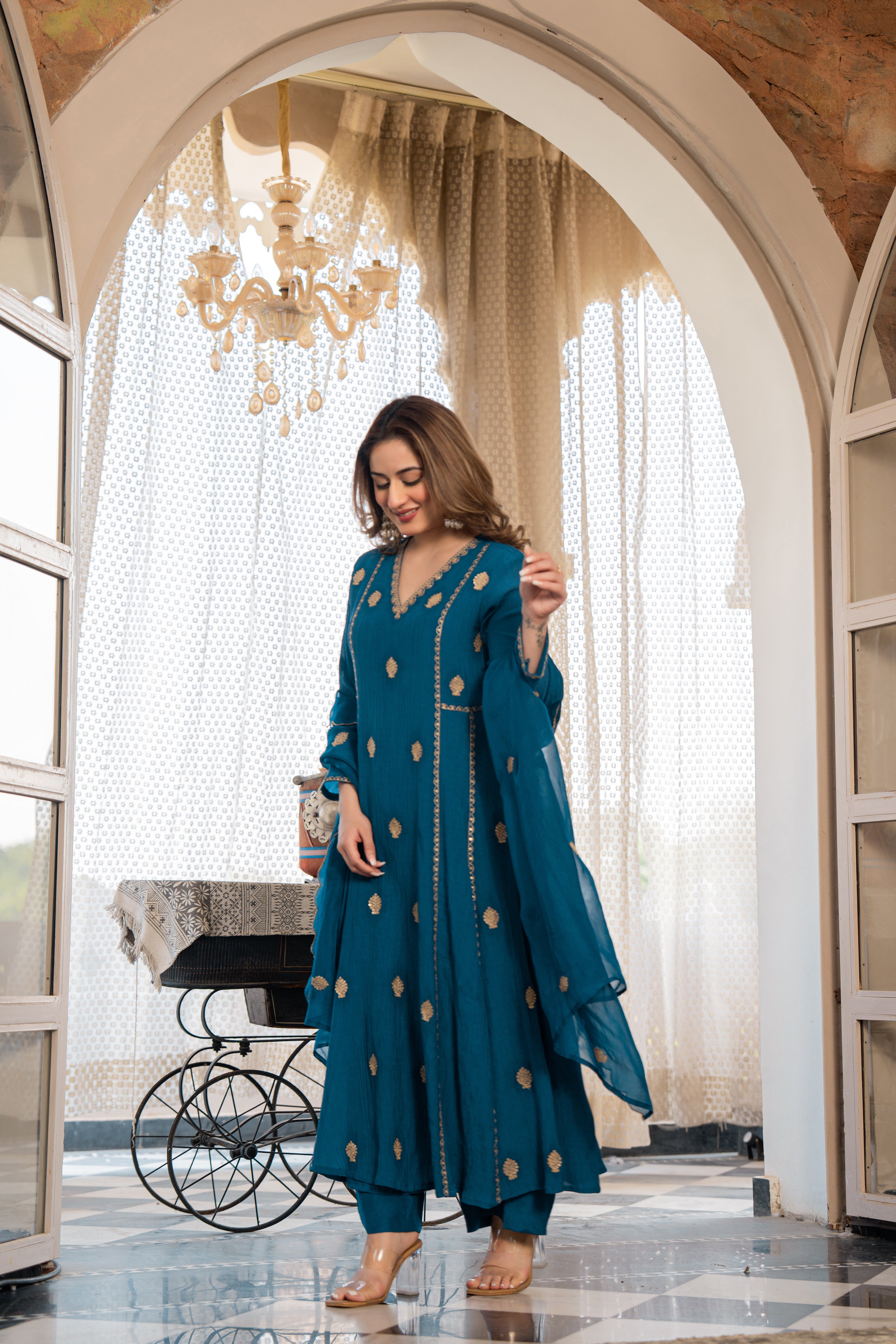 Teal Festive Suit Set