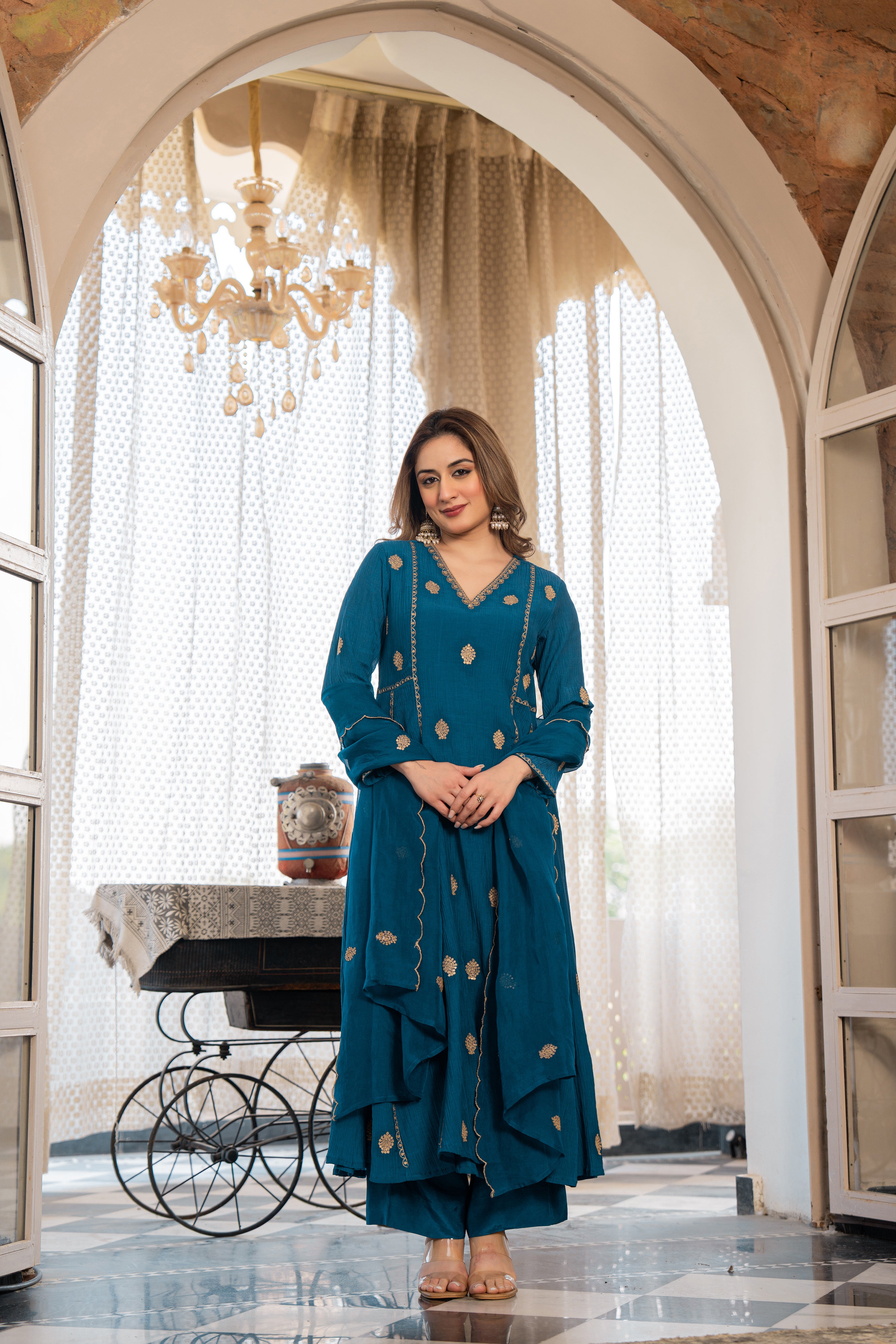 Teal Festive Suit Set